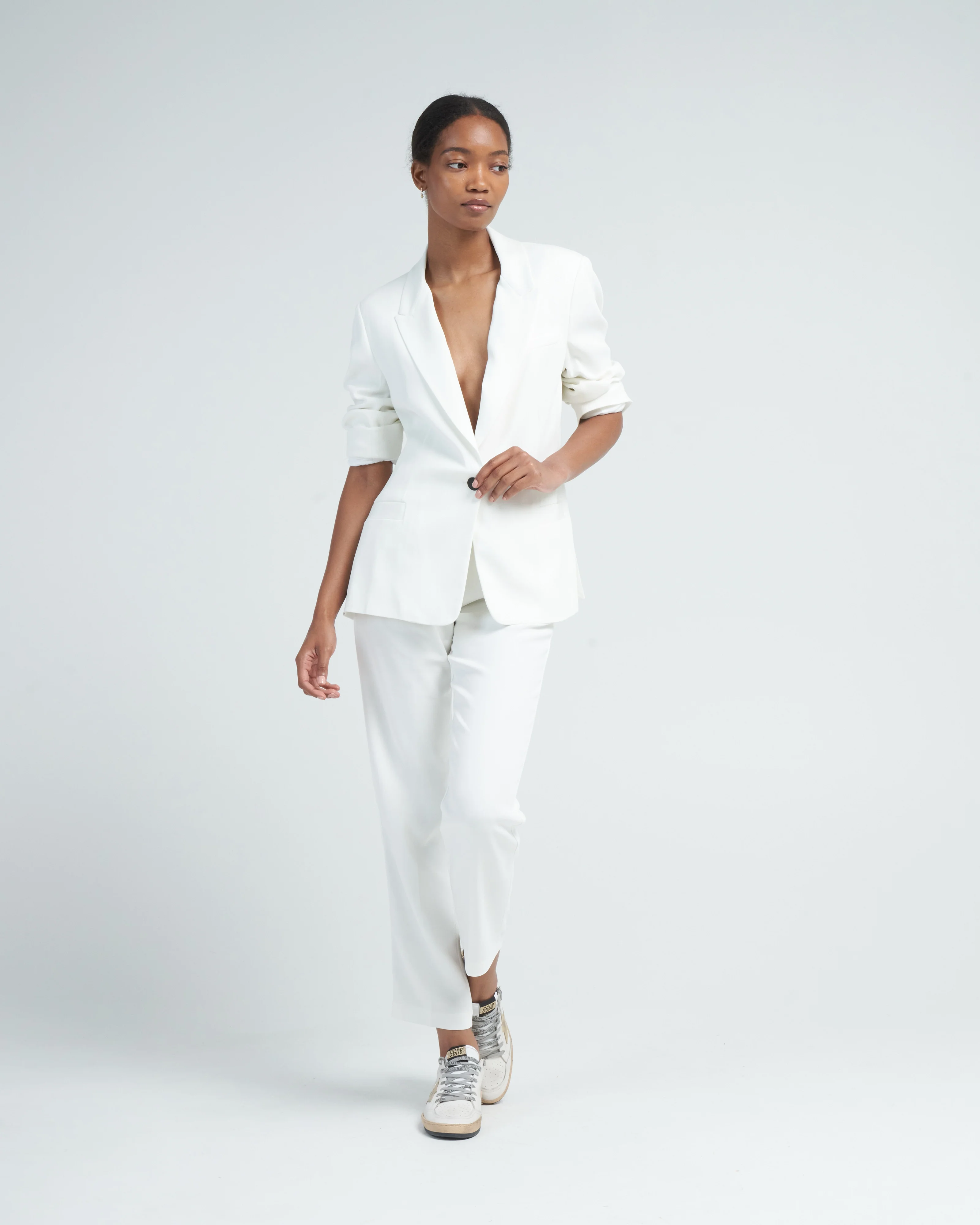 stretch crepe cady jogger pants - pure - Image 2