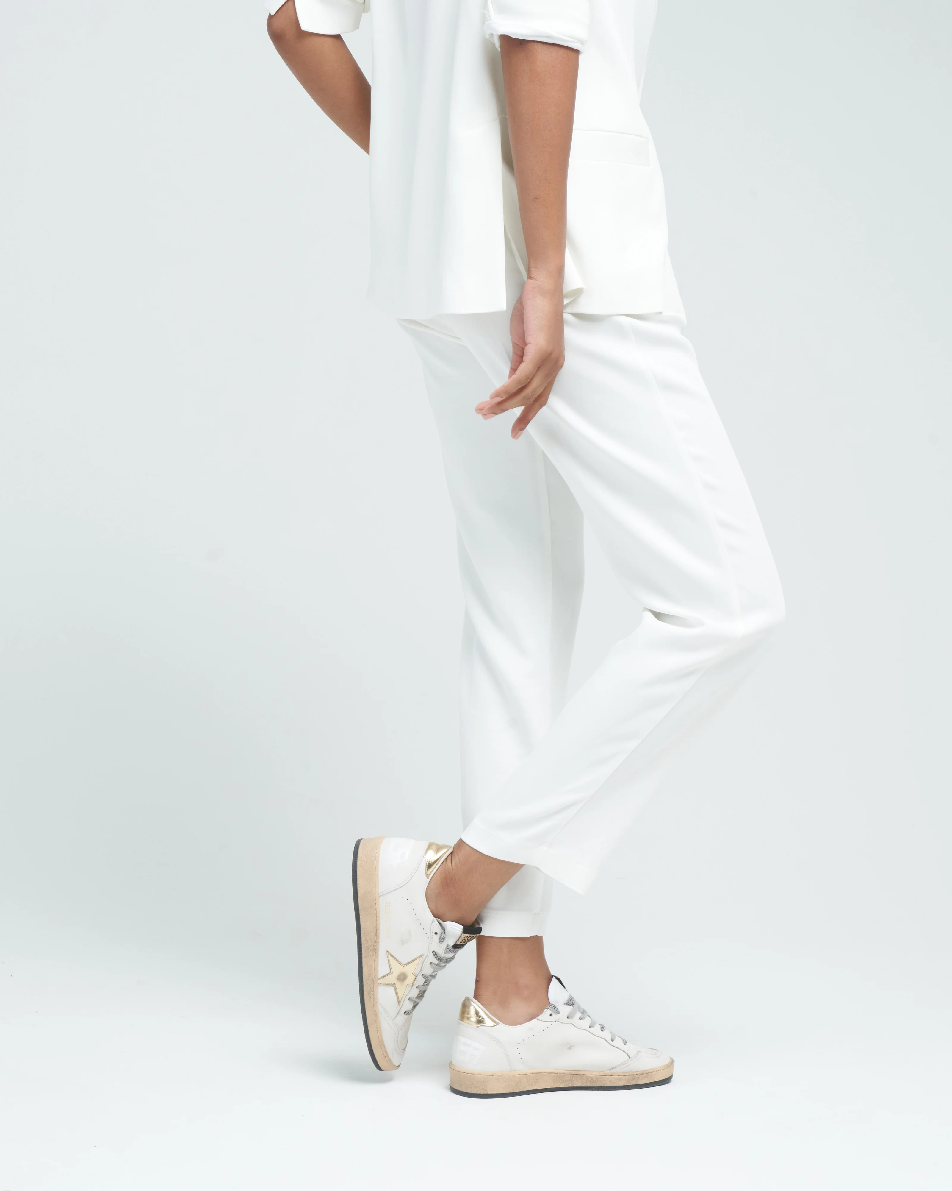 stretch crepe cady jogger pants - pure - Image 3