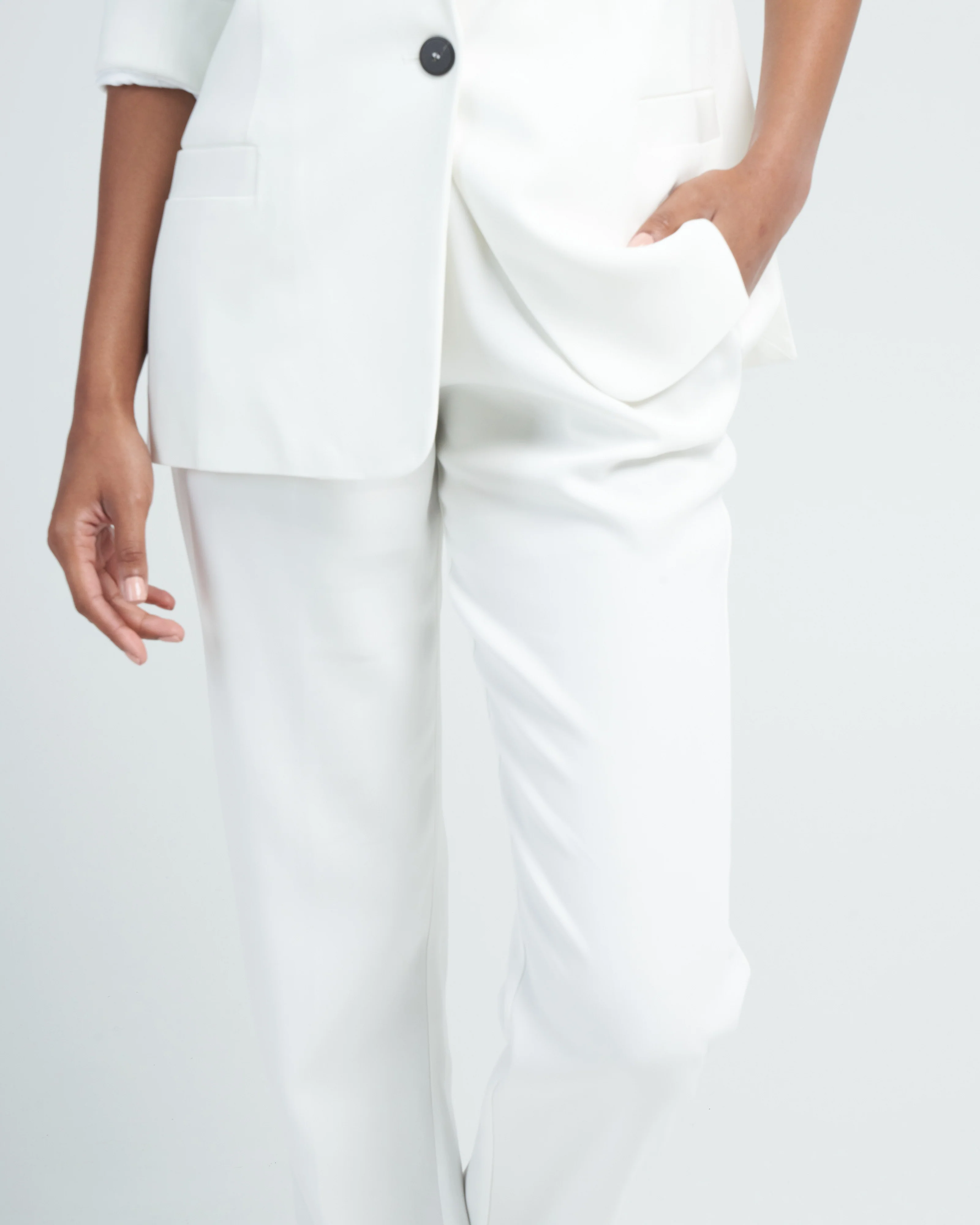 stretch crepe cady jogger pants - pure - Image 5