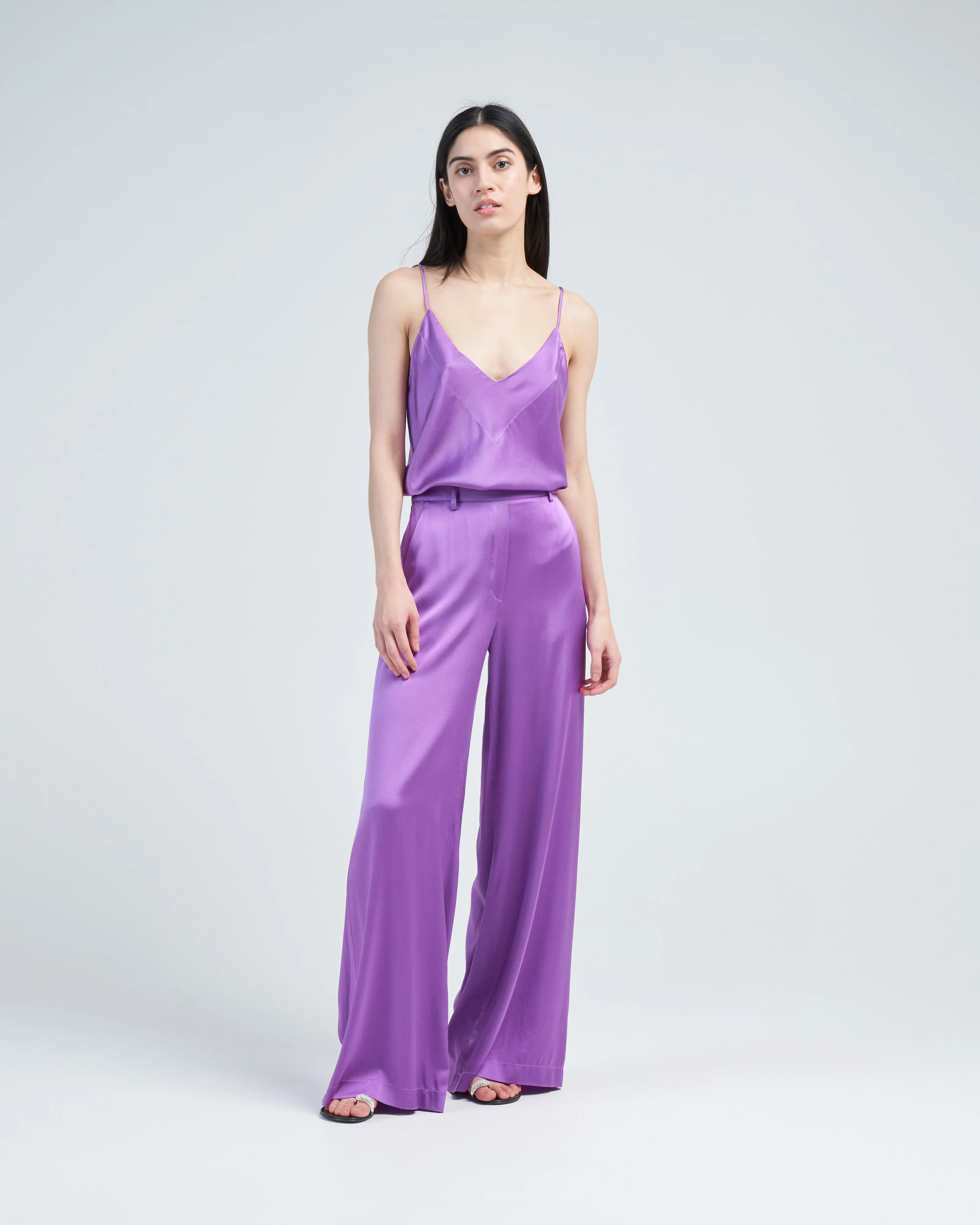 stretch silk satin strappy top - Image 2