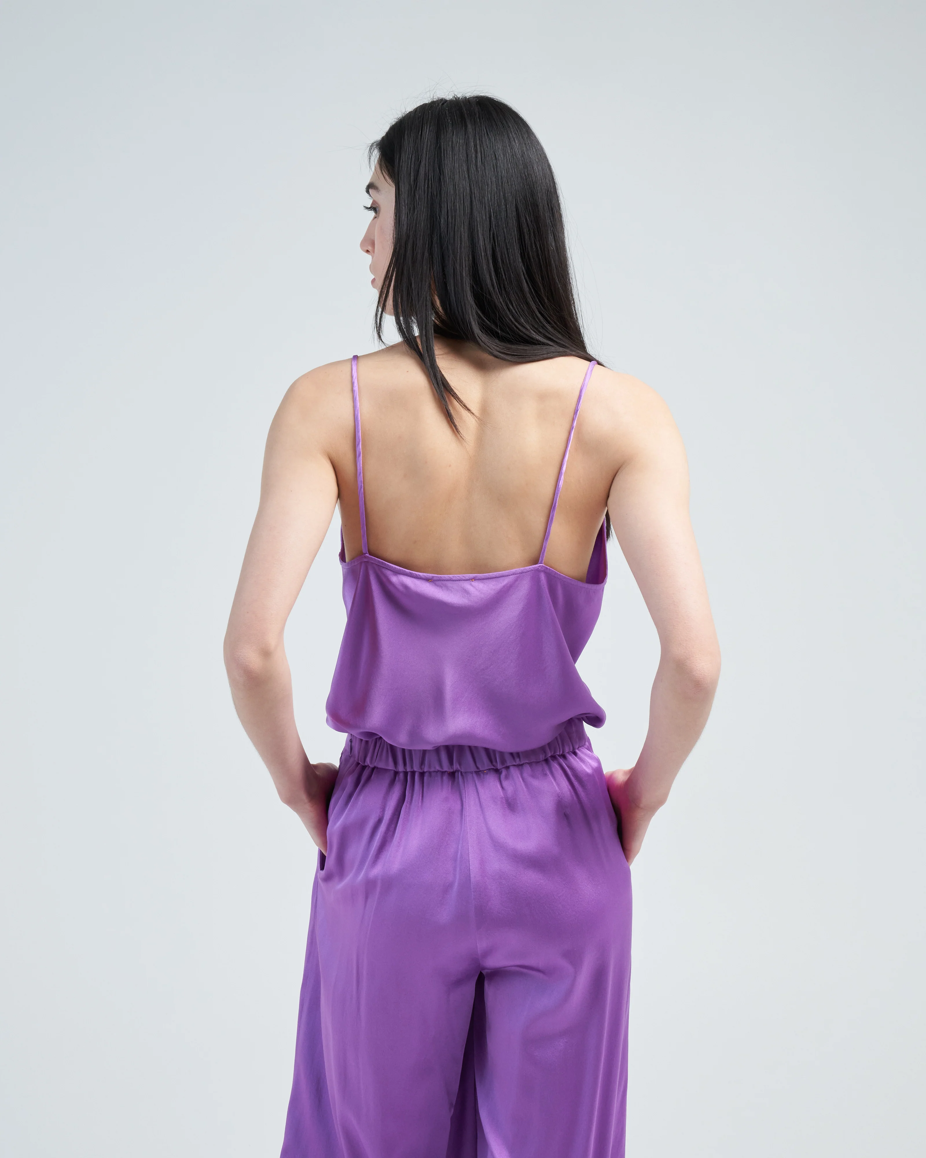 stretch silk satin strappy top - Image 4