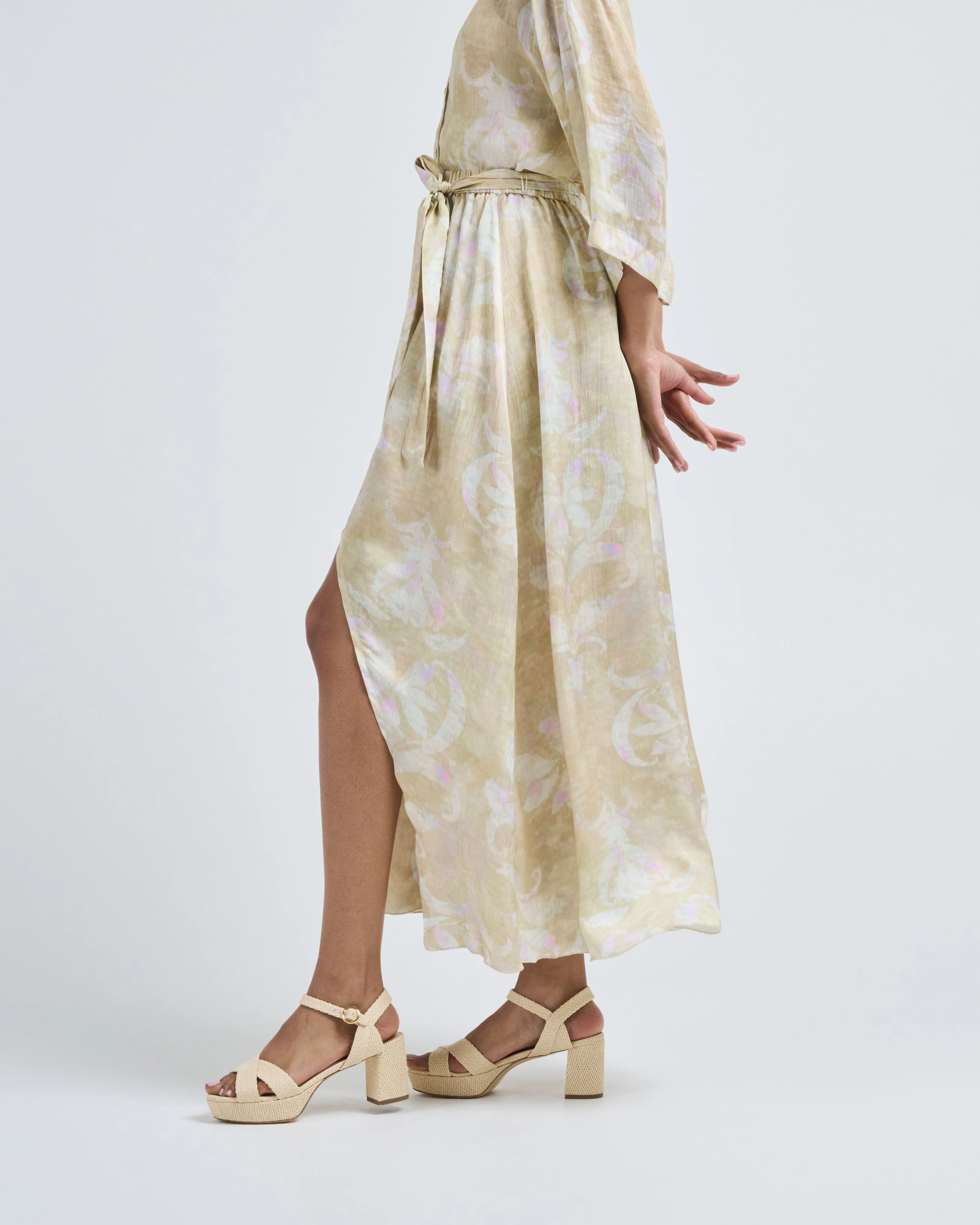the secret lily print viscose satin skirt - Image 3