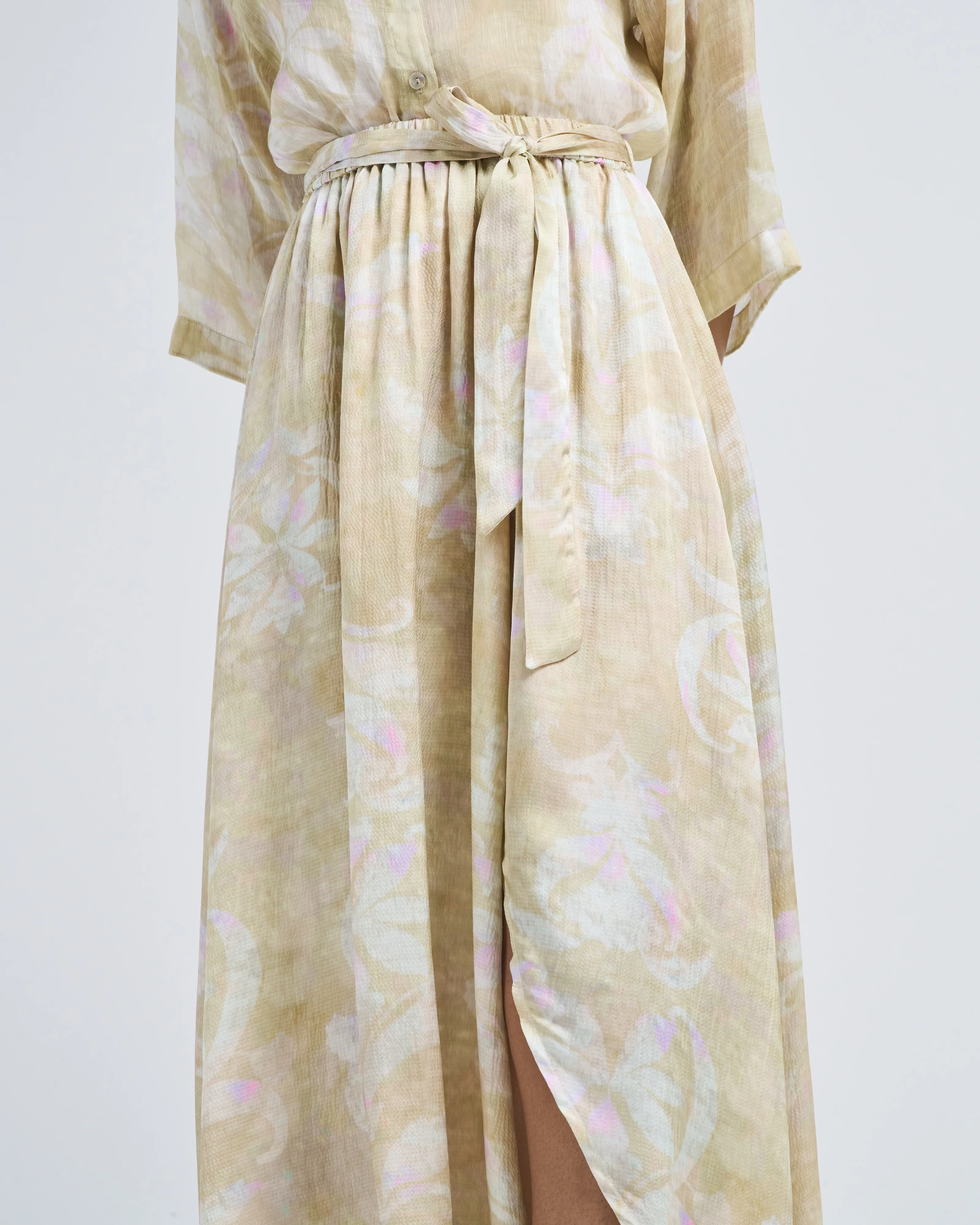 the secret lily print viscose satin skirt - Image 5