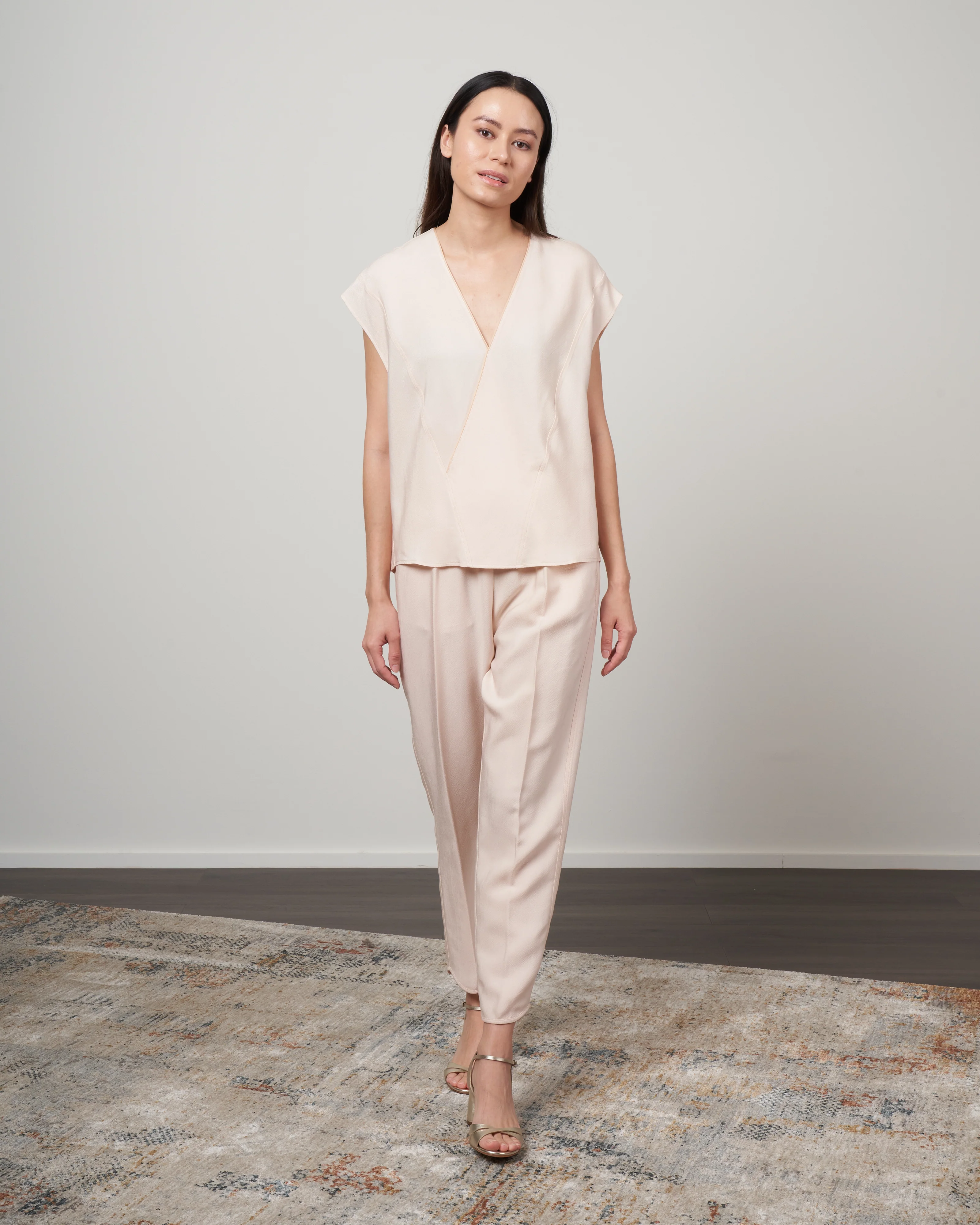top spalla larga twill cupro lavato - cream - Image 2