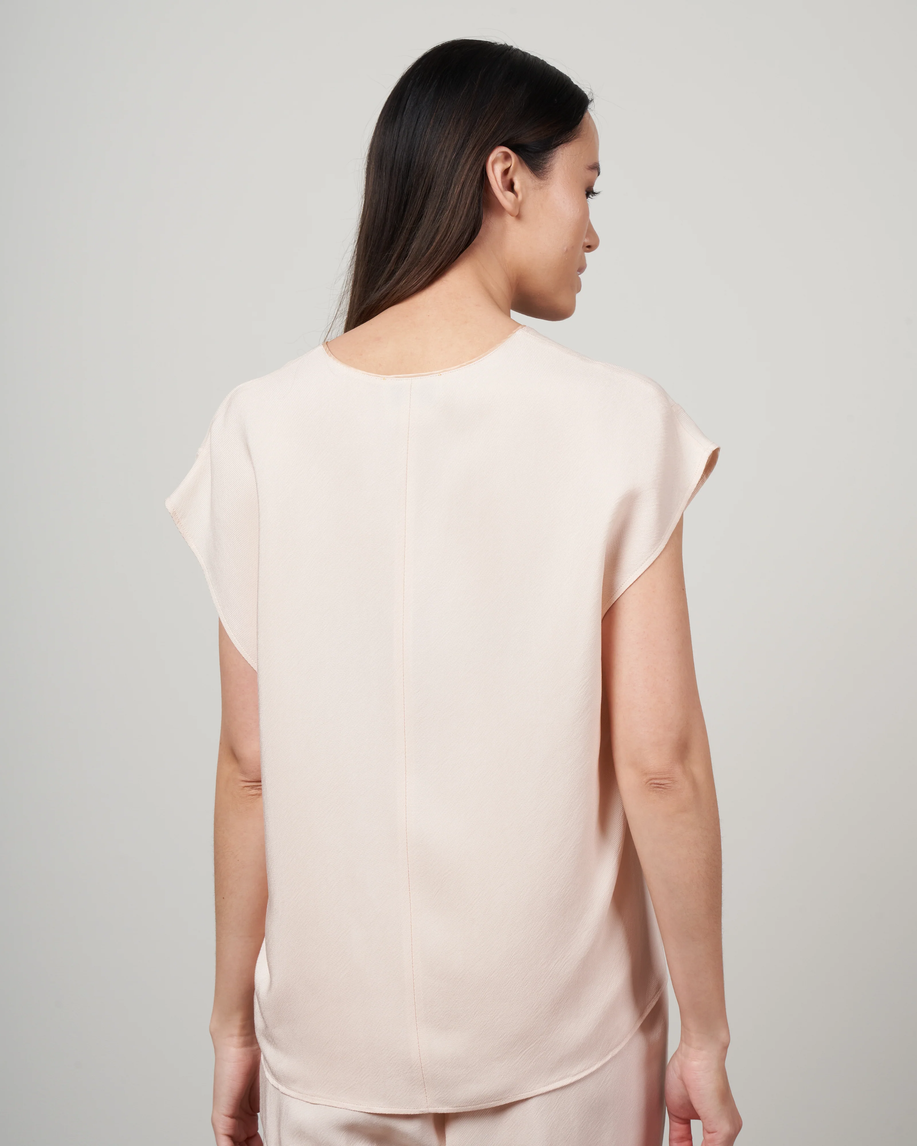 top spalla larga twill cupro lavato - cream - Image 4