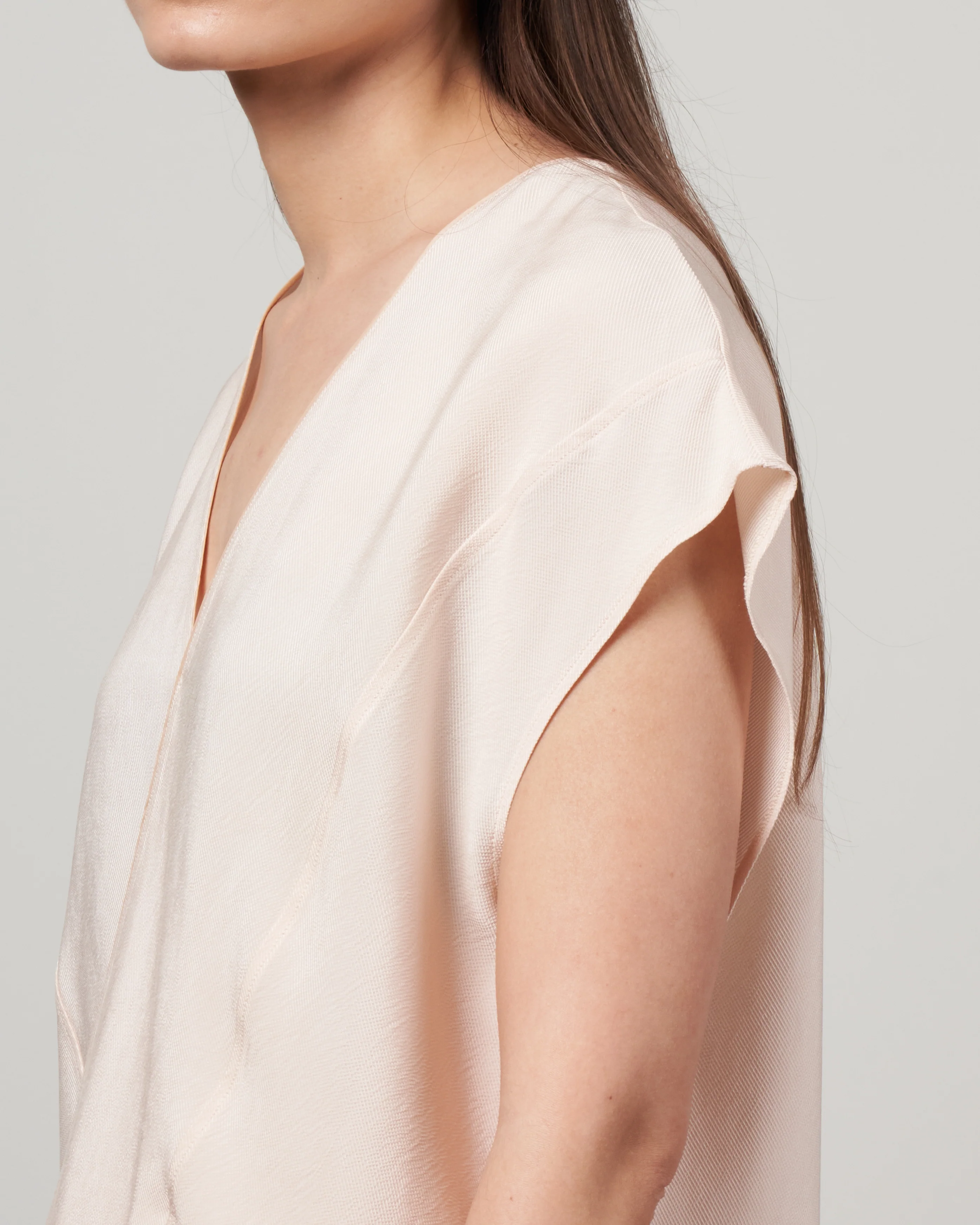 top spalla larga twill cupro lavato - cream - Image 5