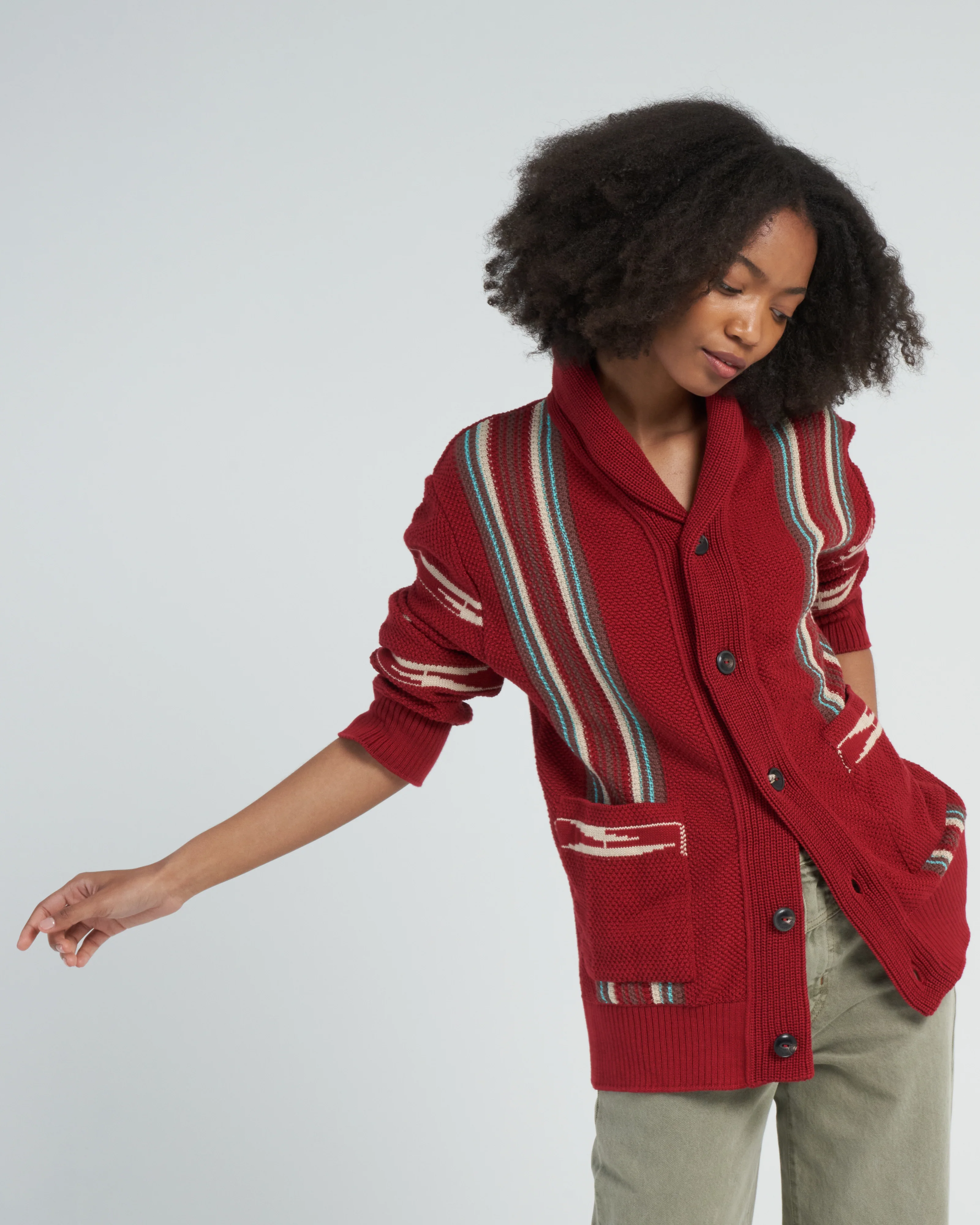 henry cardigan - mix red - Image 3