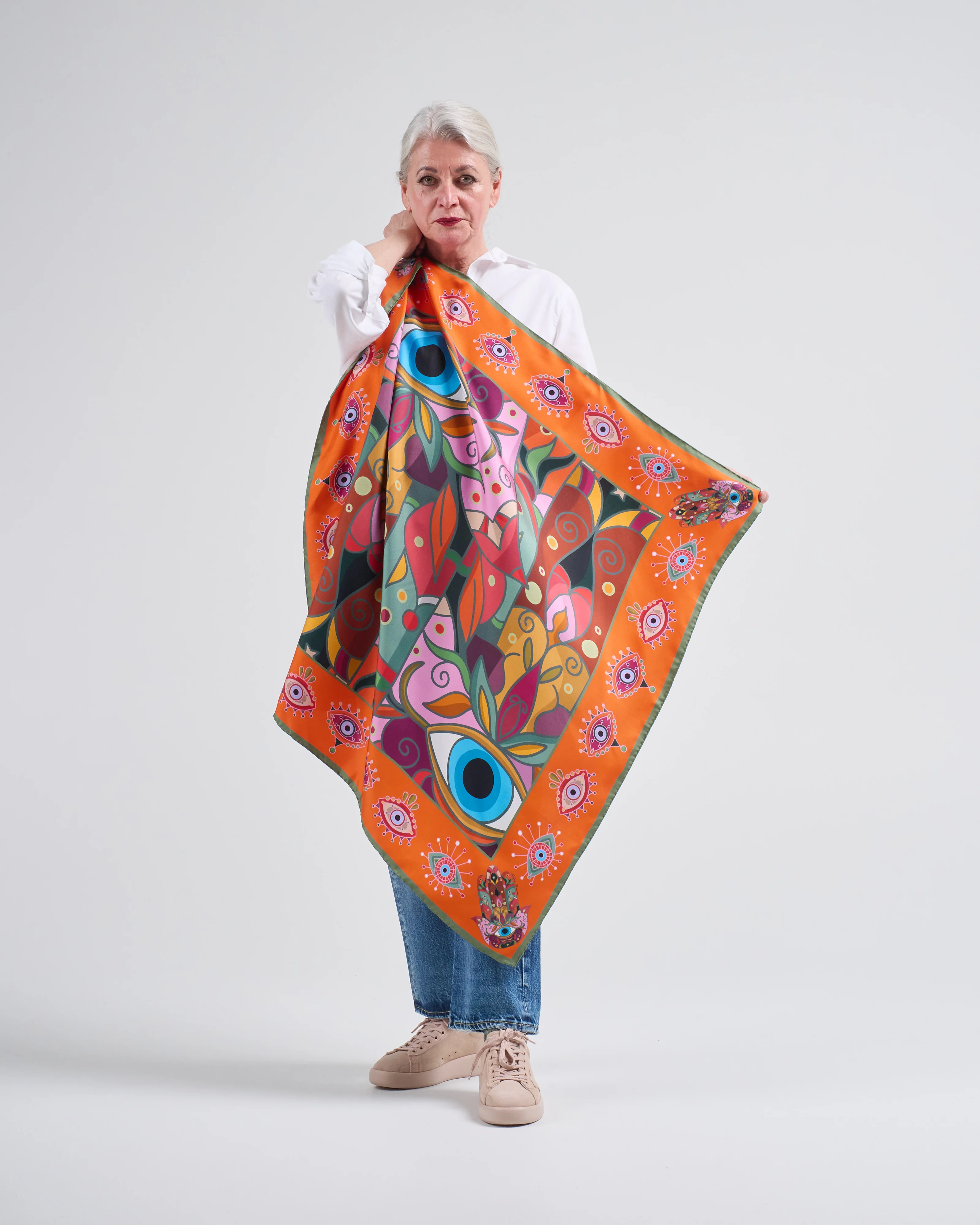 aloe silk square scarf - Image 2