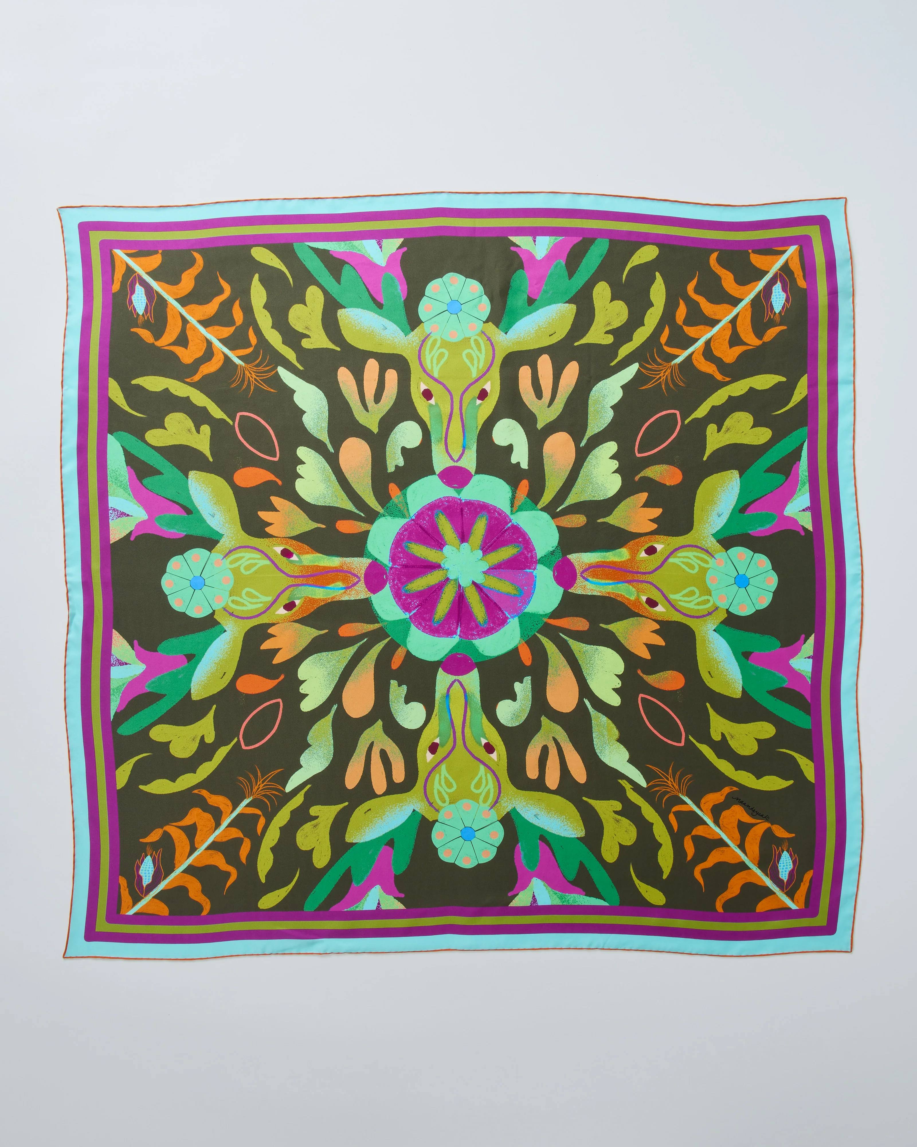 aloe silk square scarf - Image 4