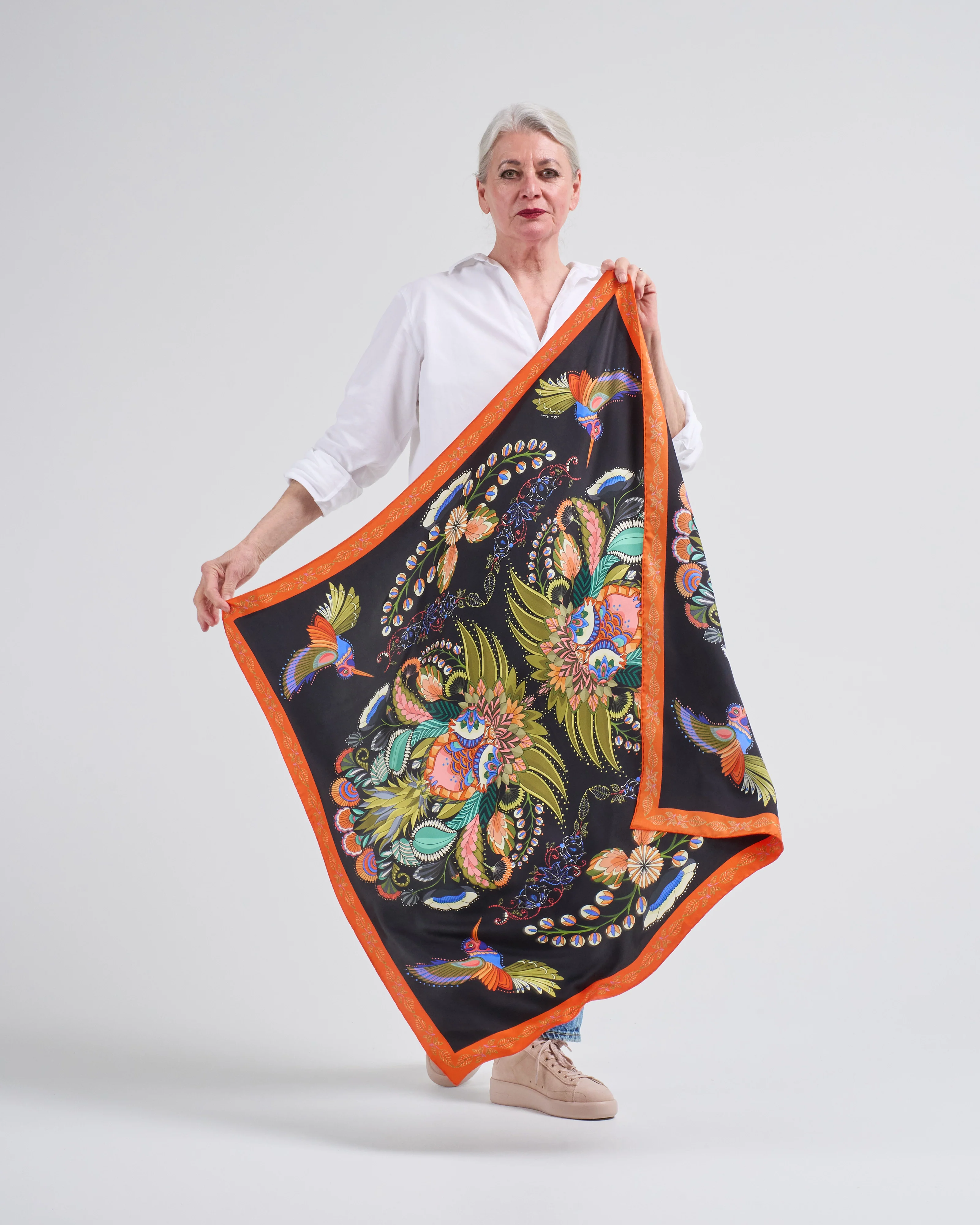 aloe silk square scarf - Image 2