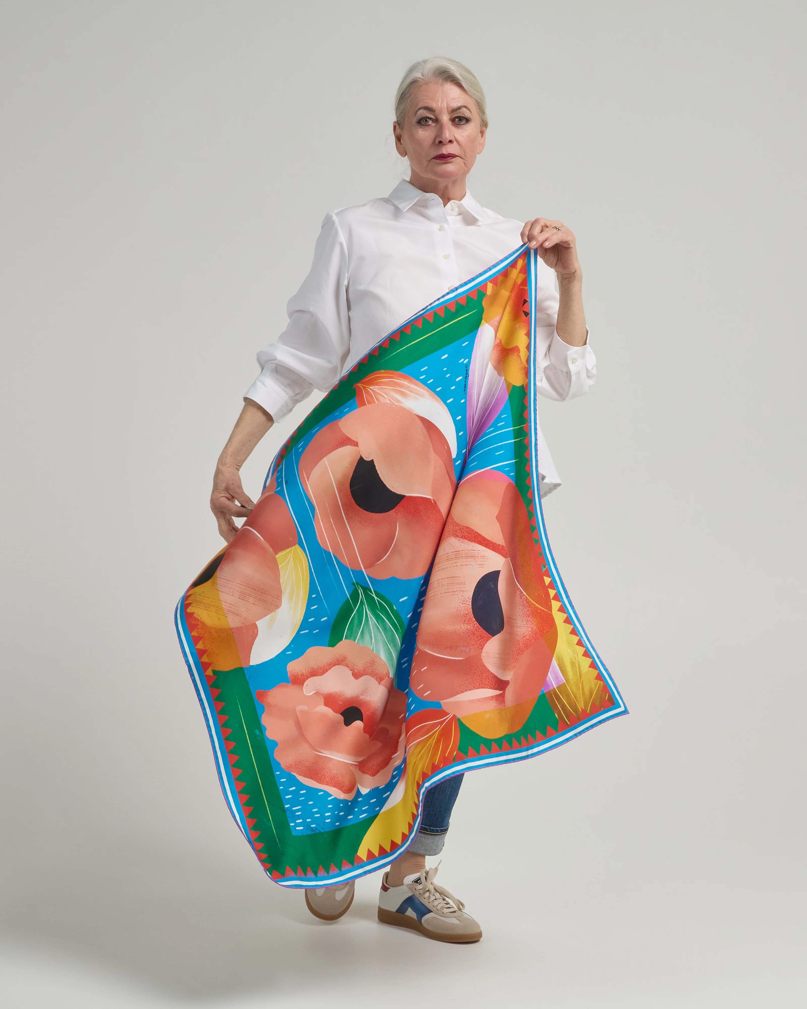aloe silk square scarf - Image 6
