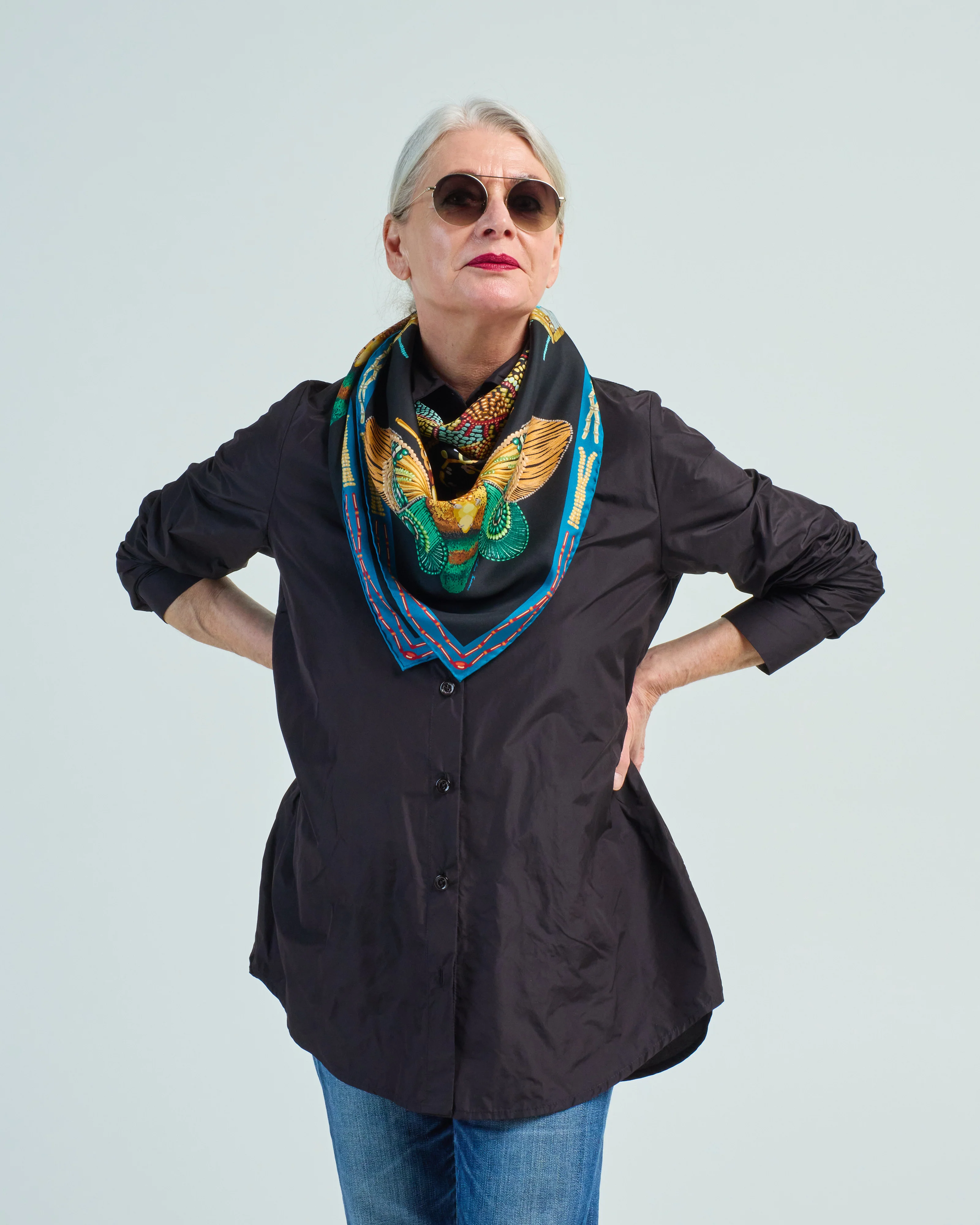 aloe silk square scarf - Image 2