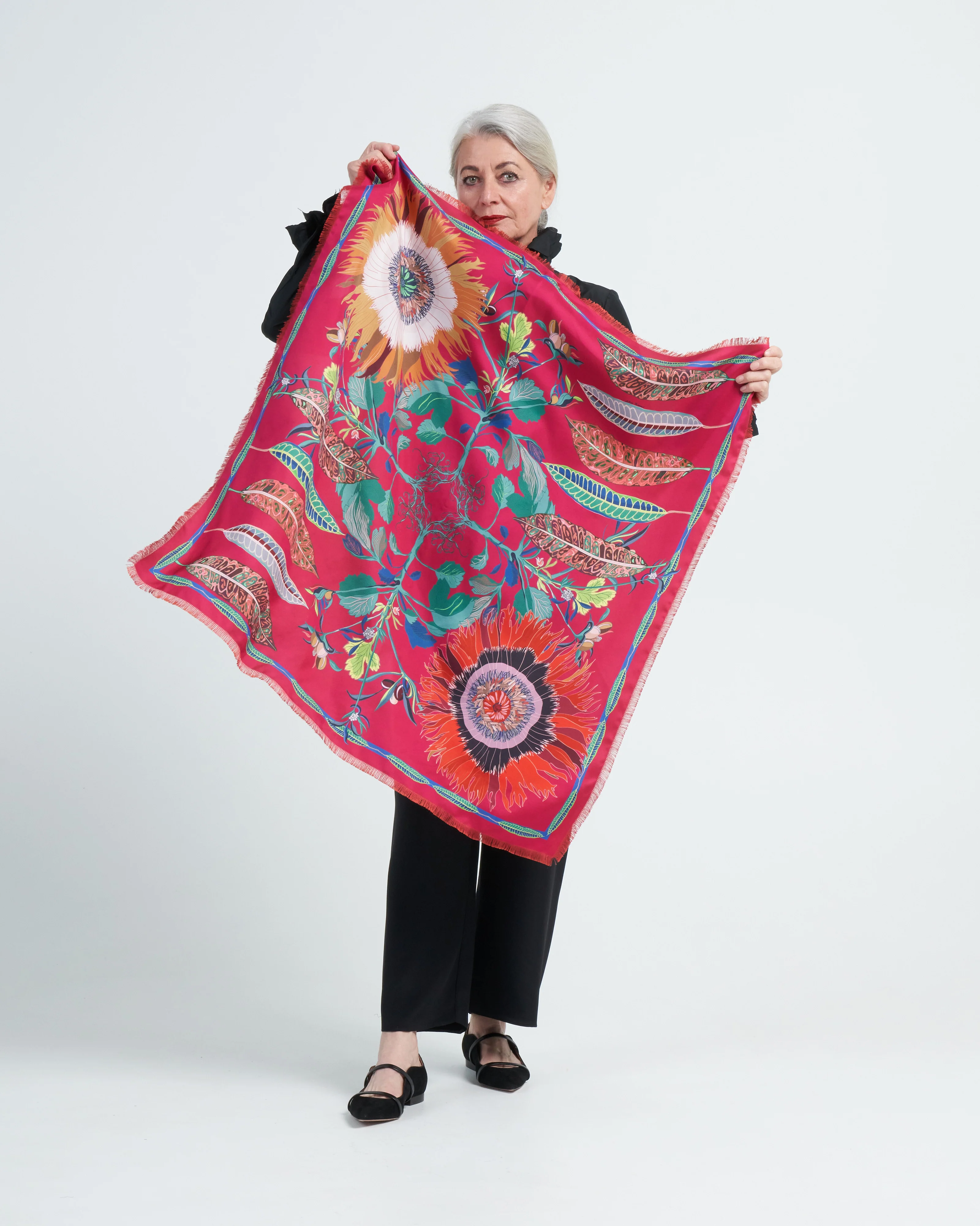 cialda st twin scarf - flowers pink/orange - Image 3