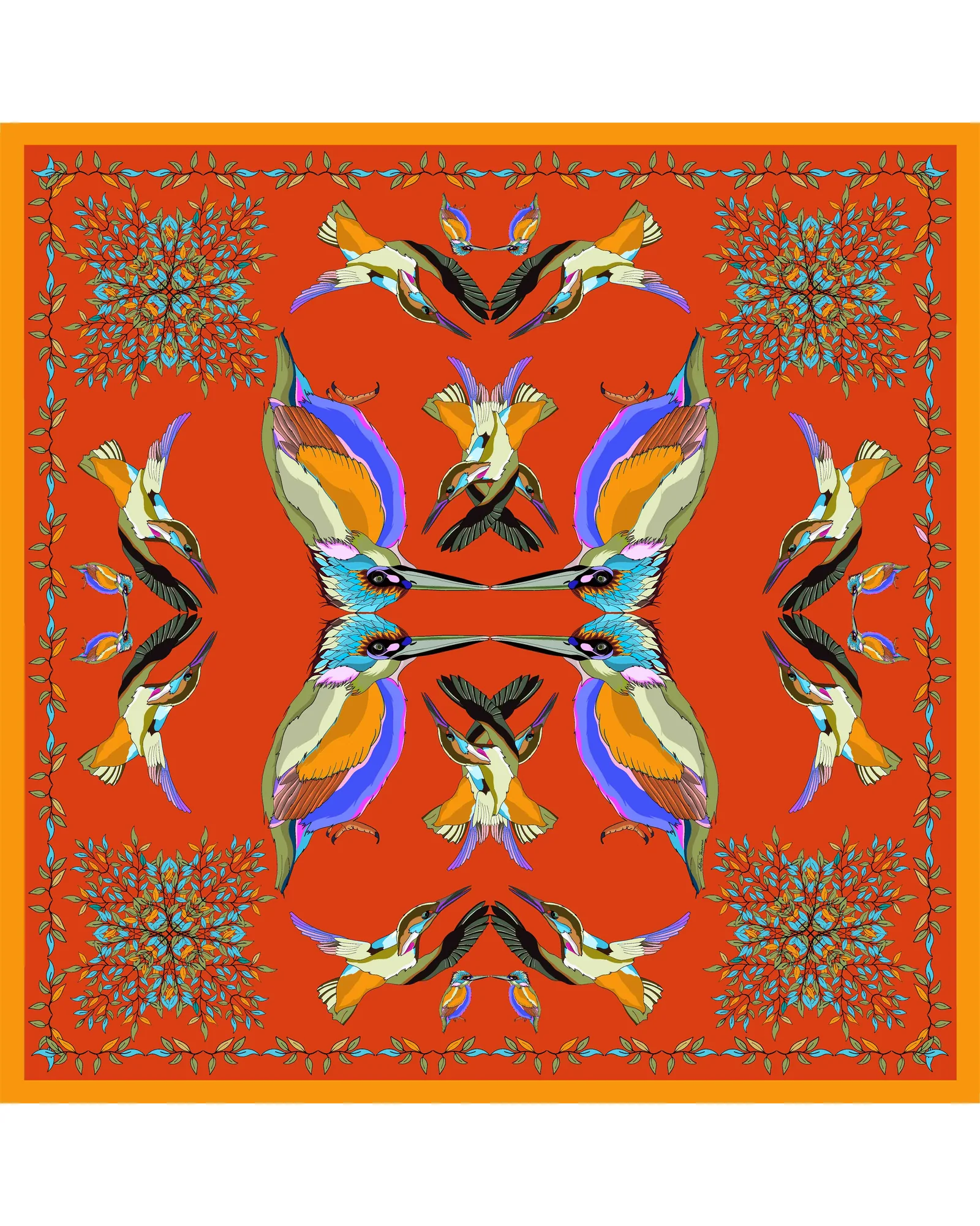 diletto wash scarf - birds - Image 2