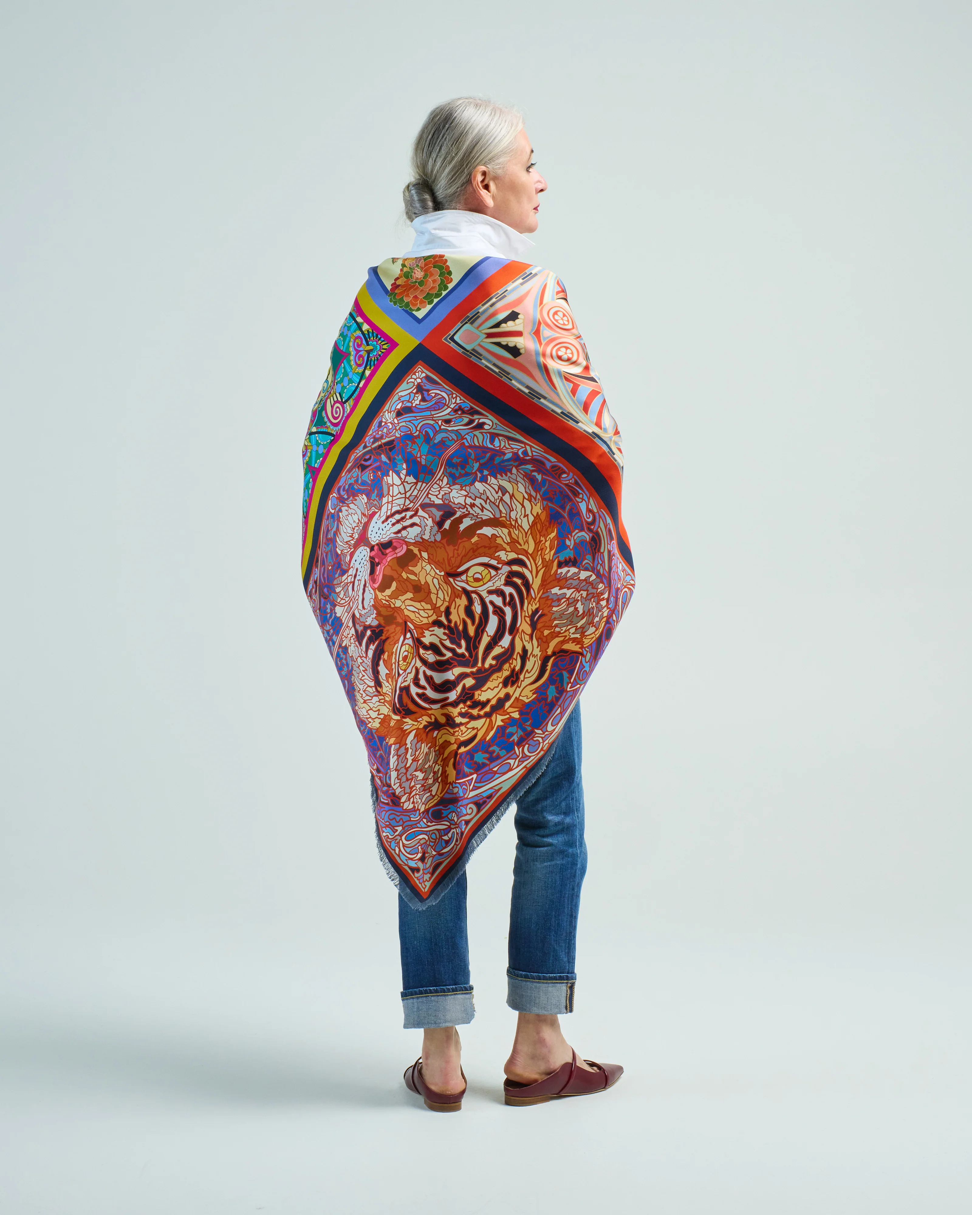 fancy large reversible scarf - Image 2