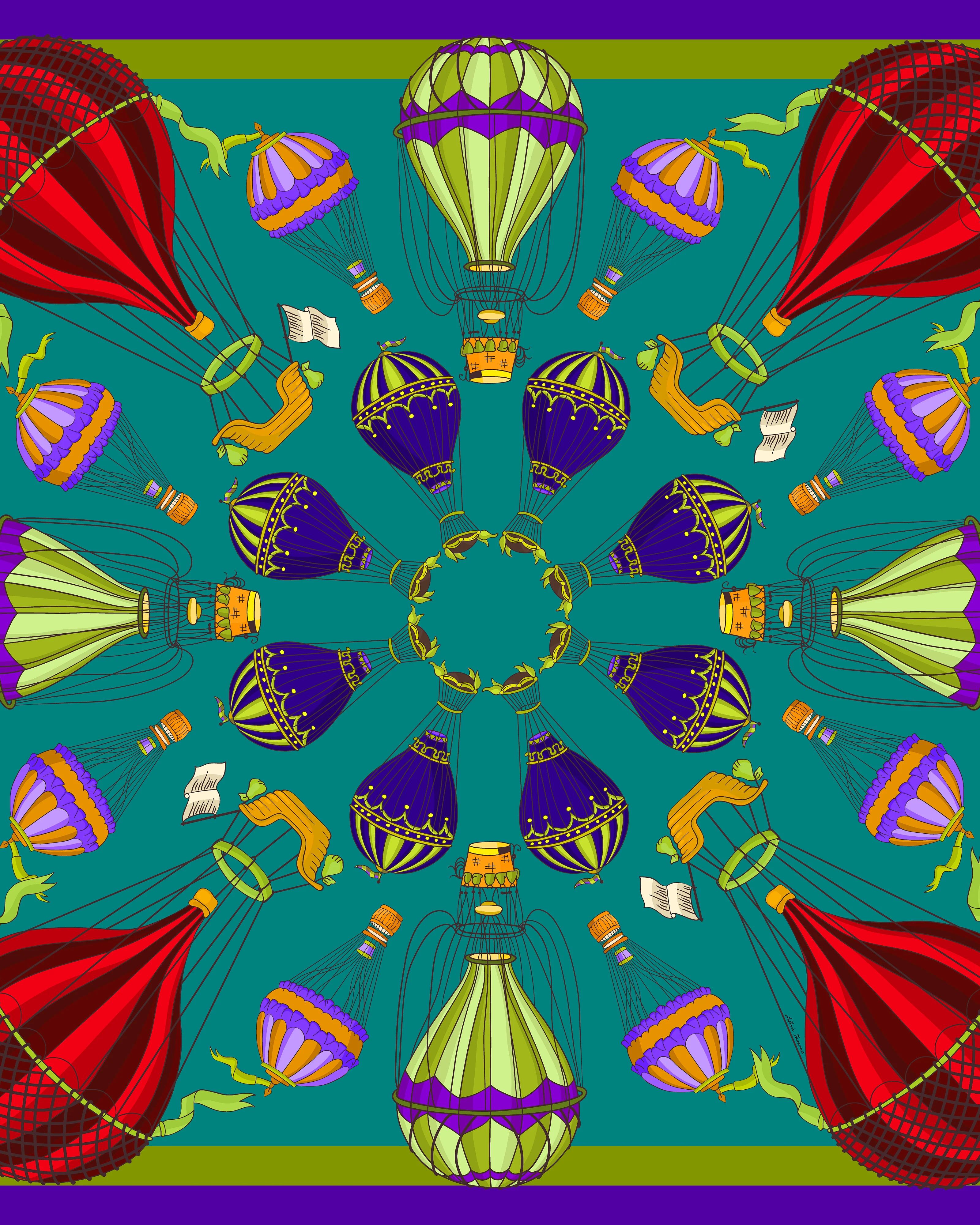maggiore balloons scarf - blue multi - Image 2