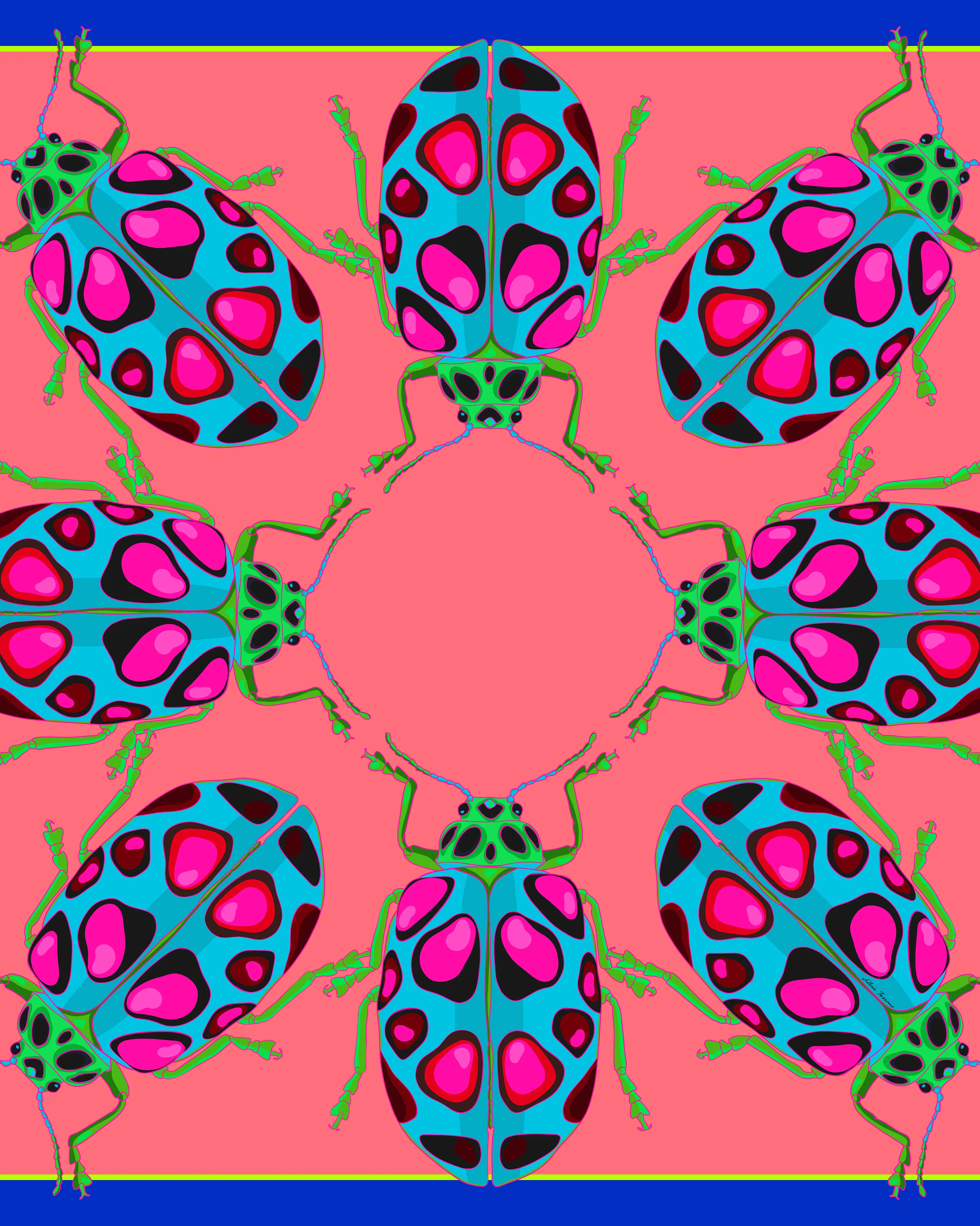maggiore beetles scarf - blk/pink multi - Image 2