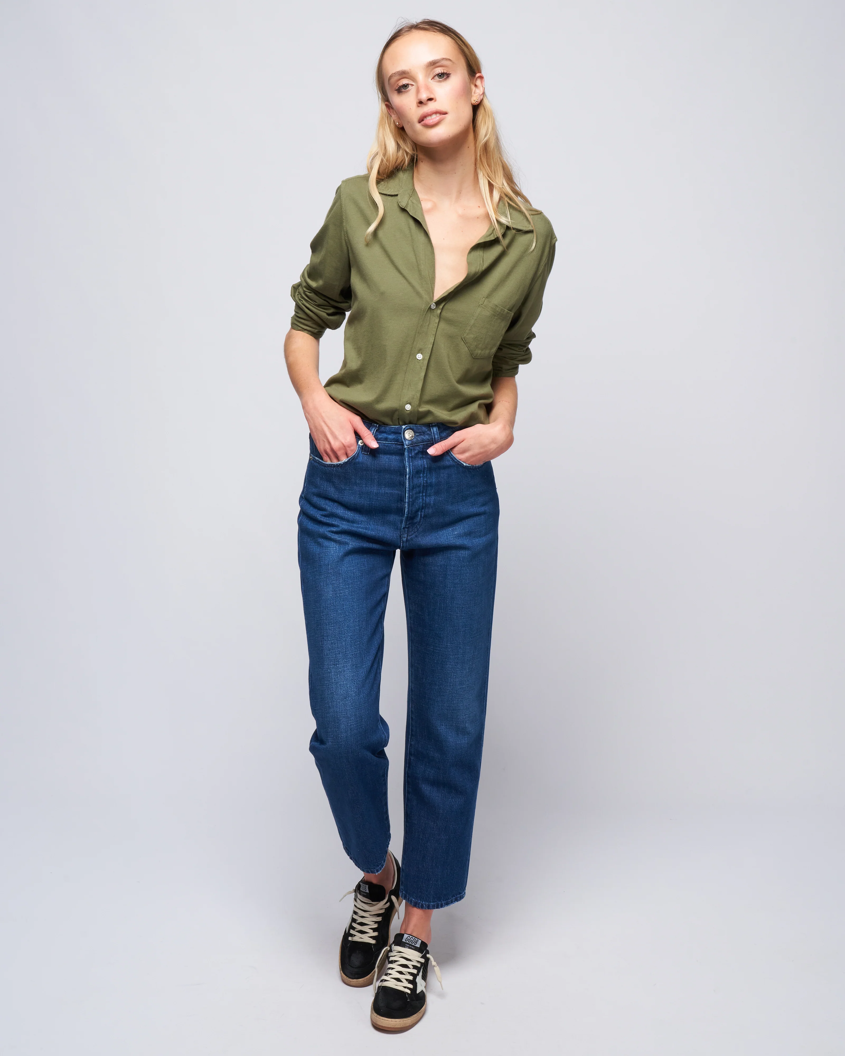 barry knit button up - army - Image 2