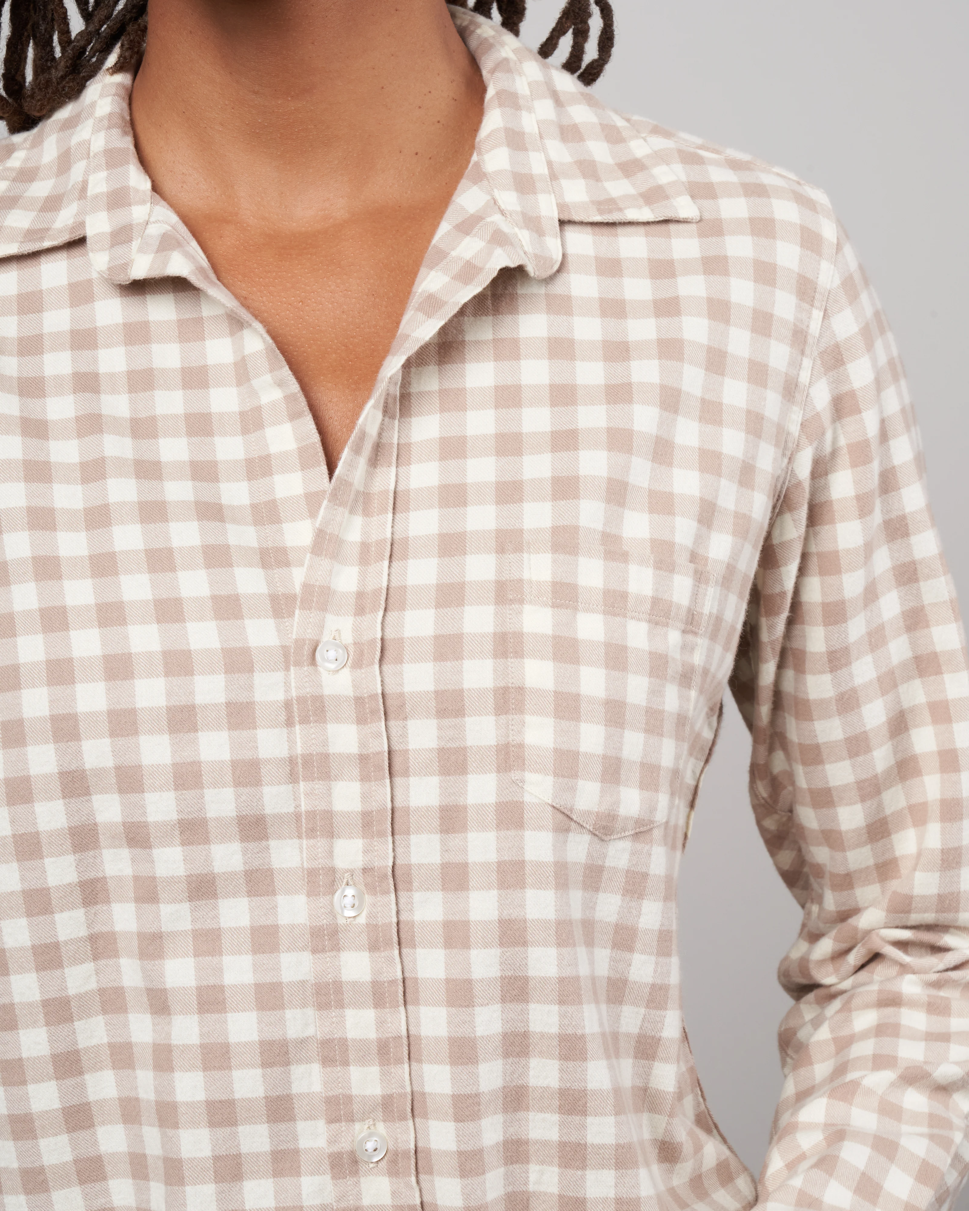barry woven button up - camel check - Image 4