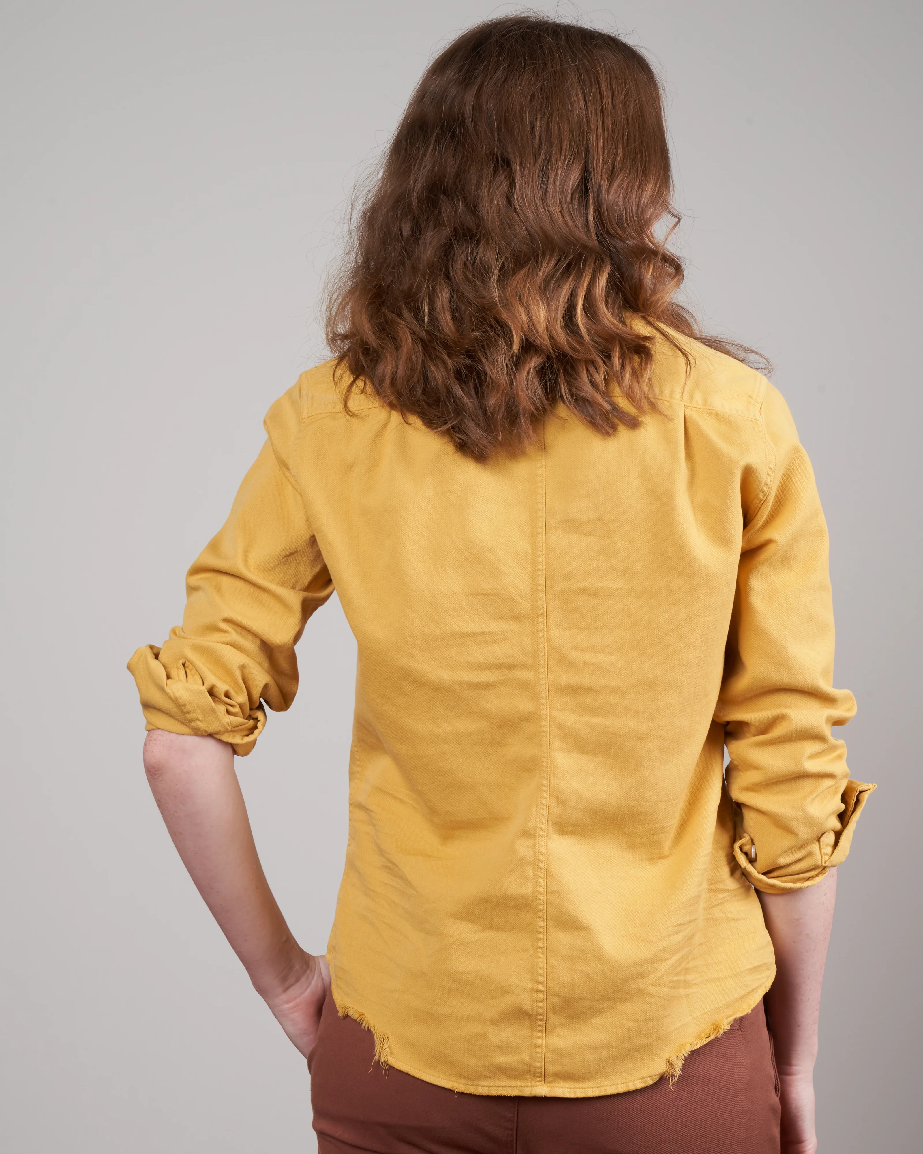 barry woven button up - vintage gold - Image 4