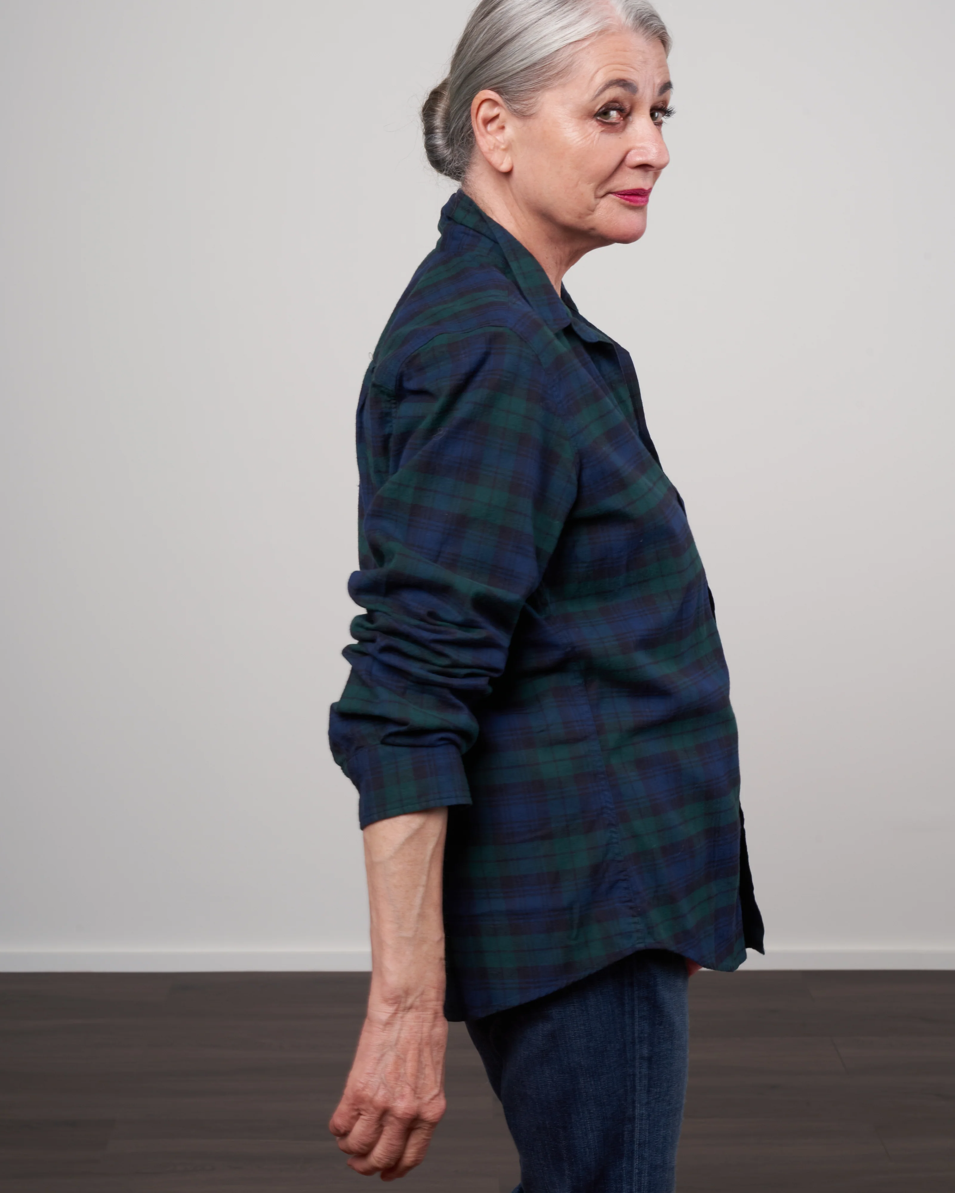 barry woven button up - green, navy, black plaid - Image 3