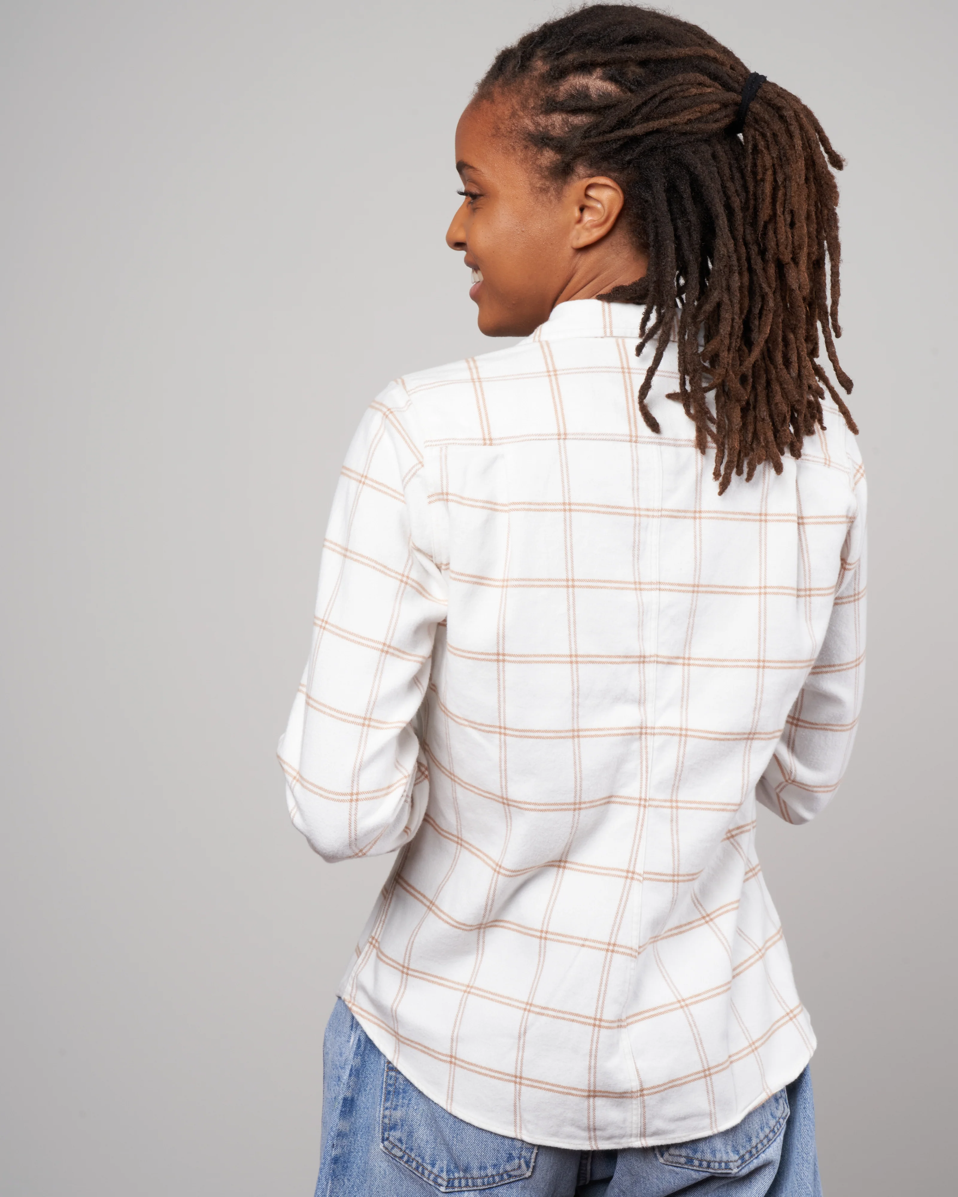 barry woven button up - large camel windowpane - Image 3