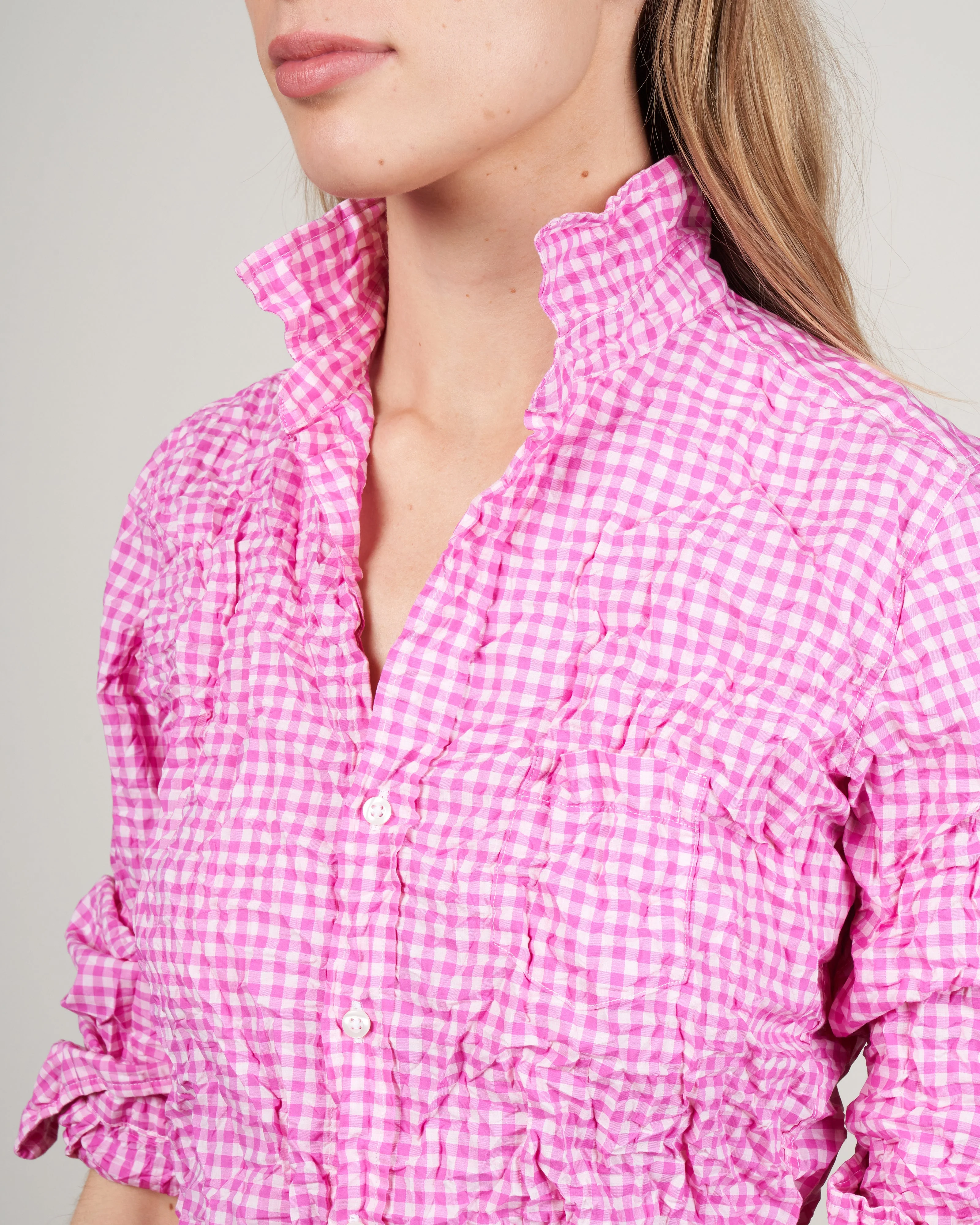 barry woven button up - multi pink check - Image 5