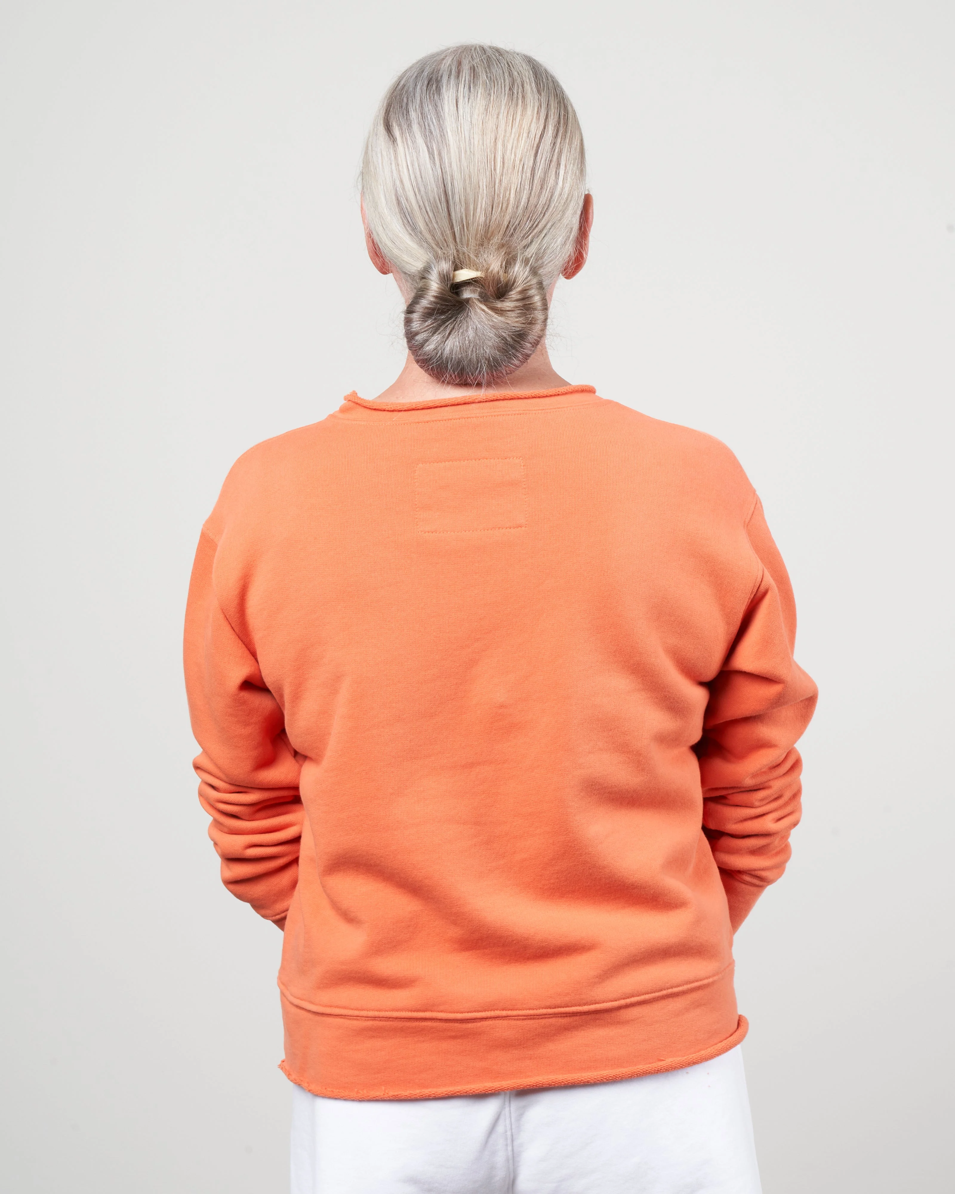 boyfriend crew neck sweatshirt - tangerine - Image 4