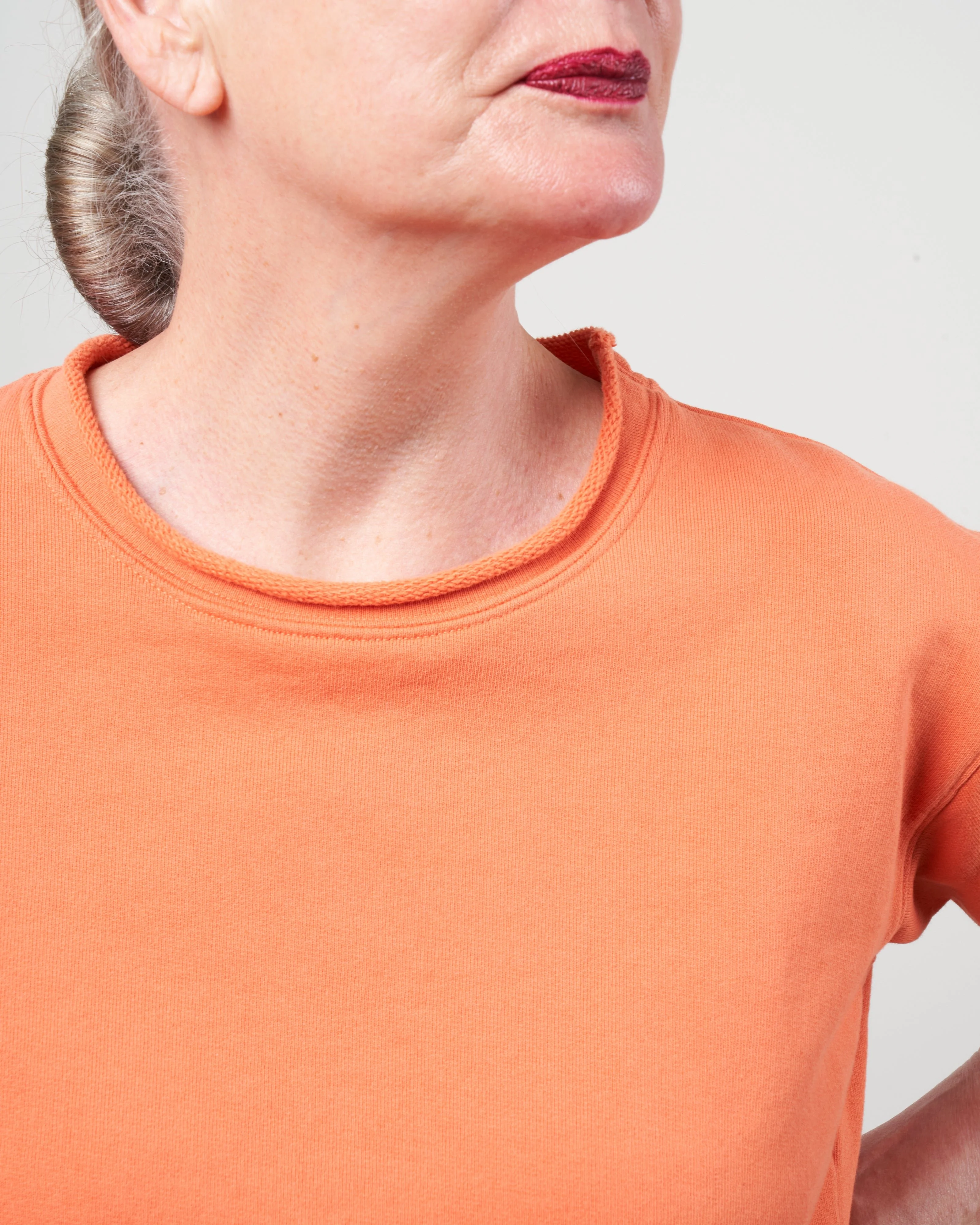 boyfriend crew neck sweatshirt - tangerine - Image 5