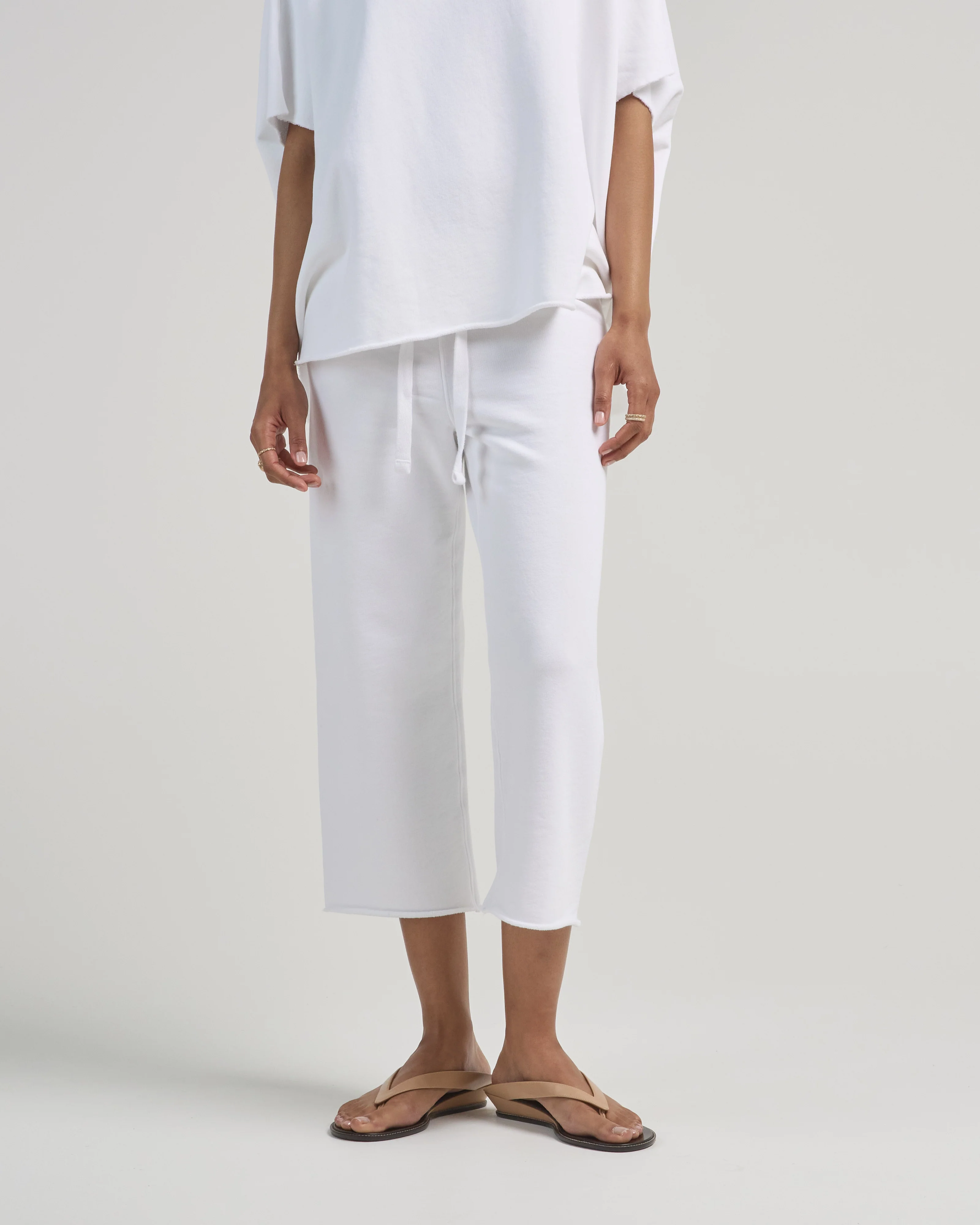 cropped wide leg sweatpant