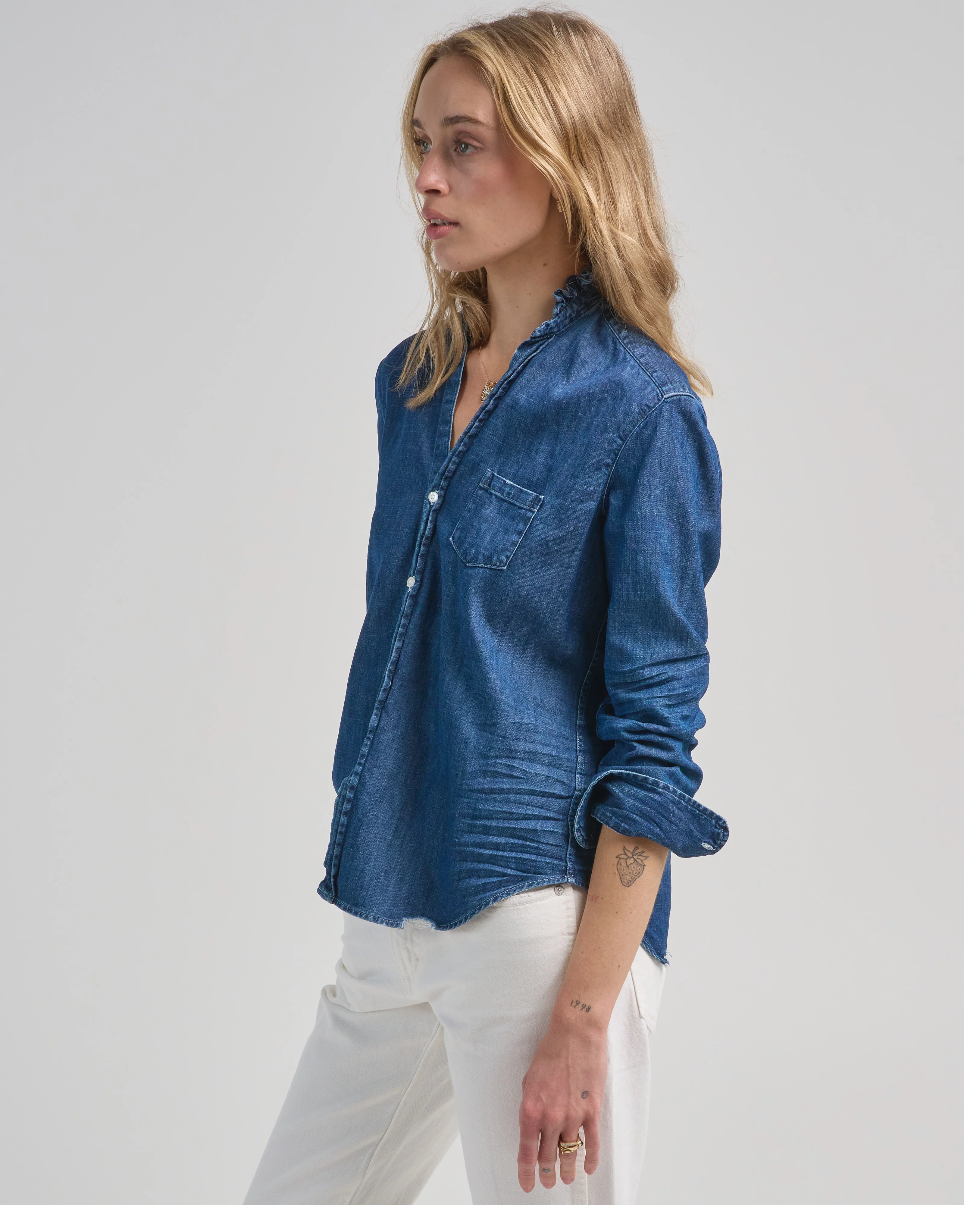 eileen ruffle relaxed button-up shirt - Image 2