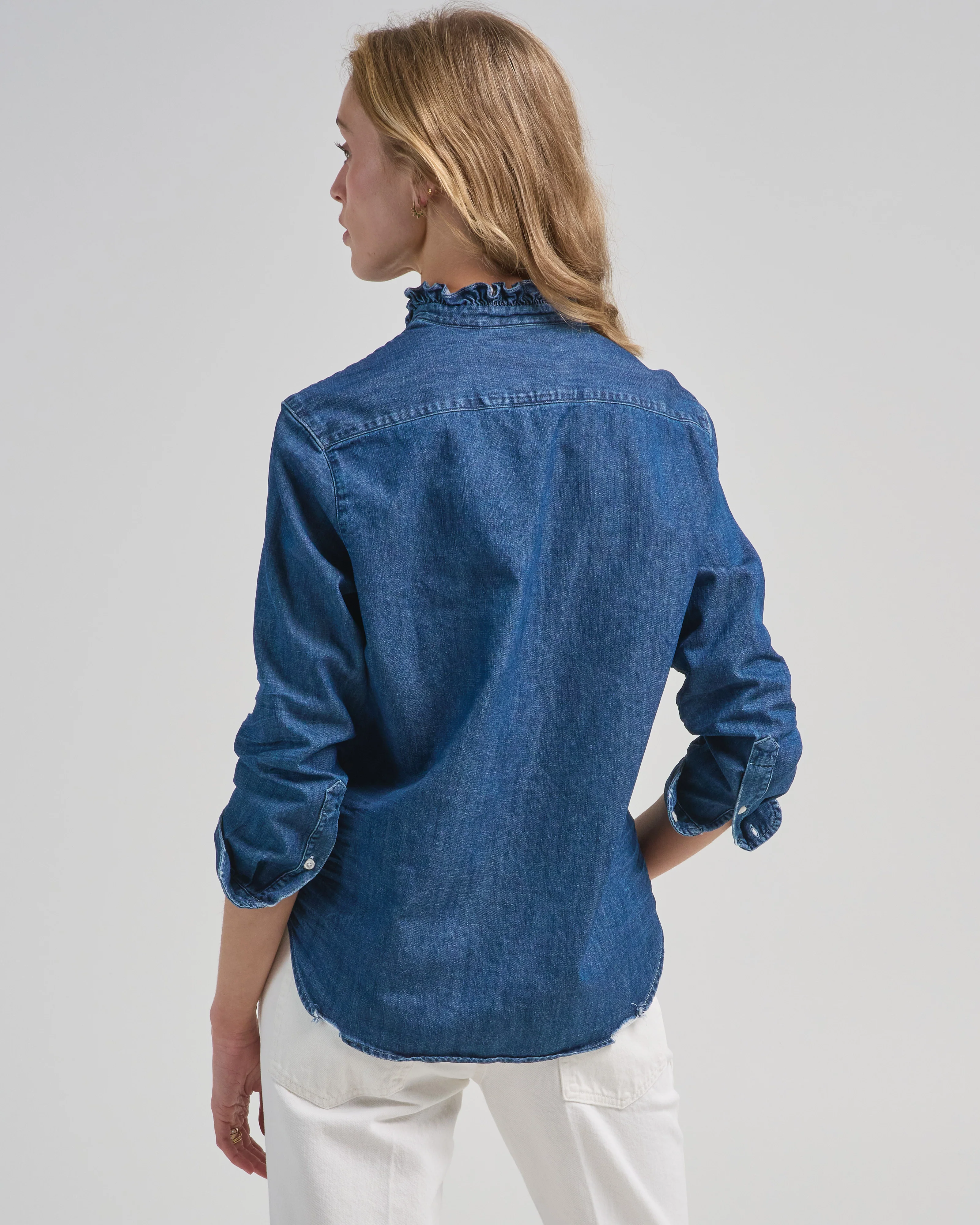 eileen ruffle relaxed button-up shirt - Image 3