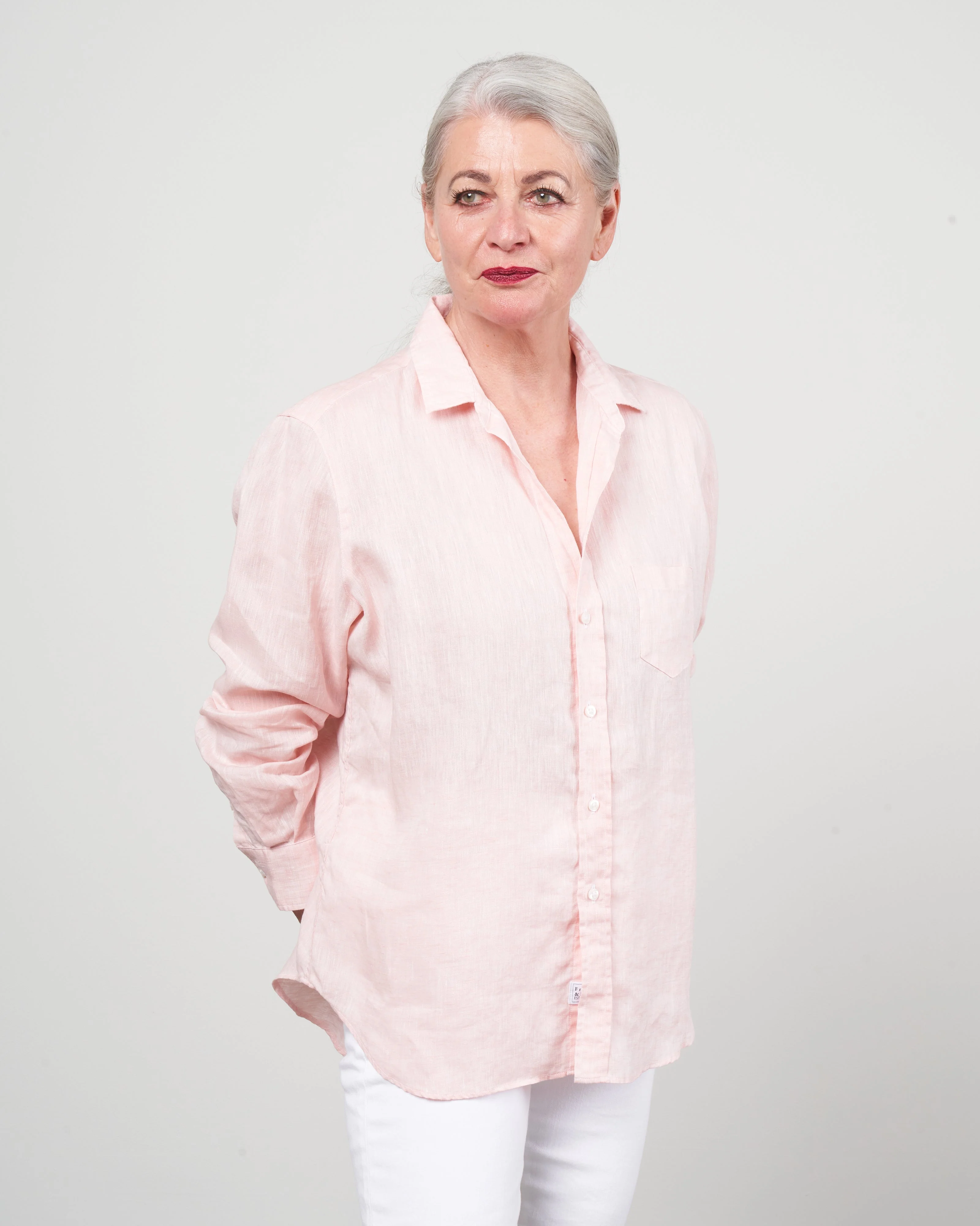 eileen woven button up - blush - Image 2