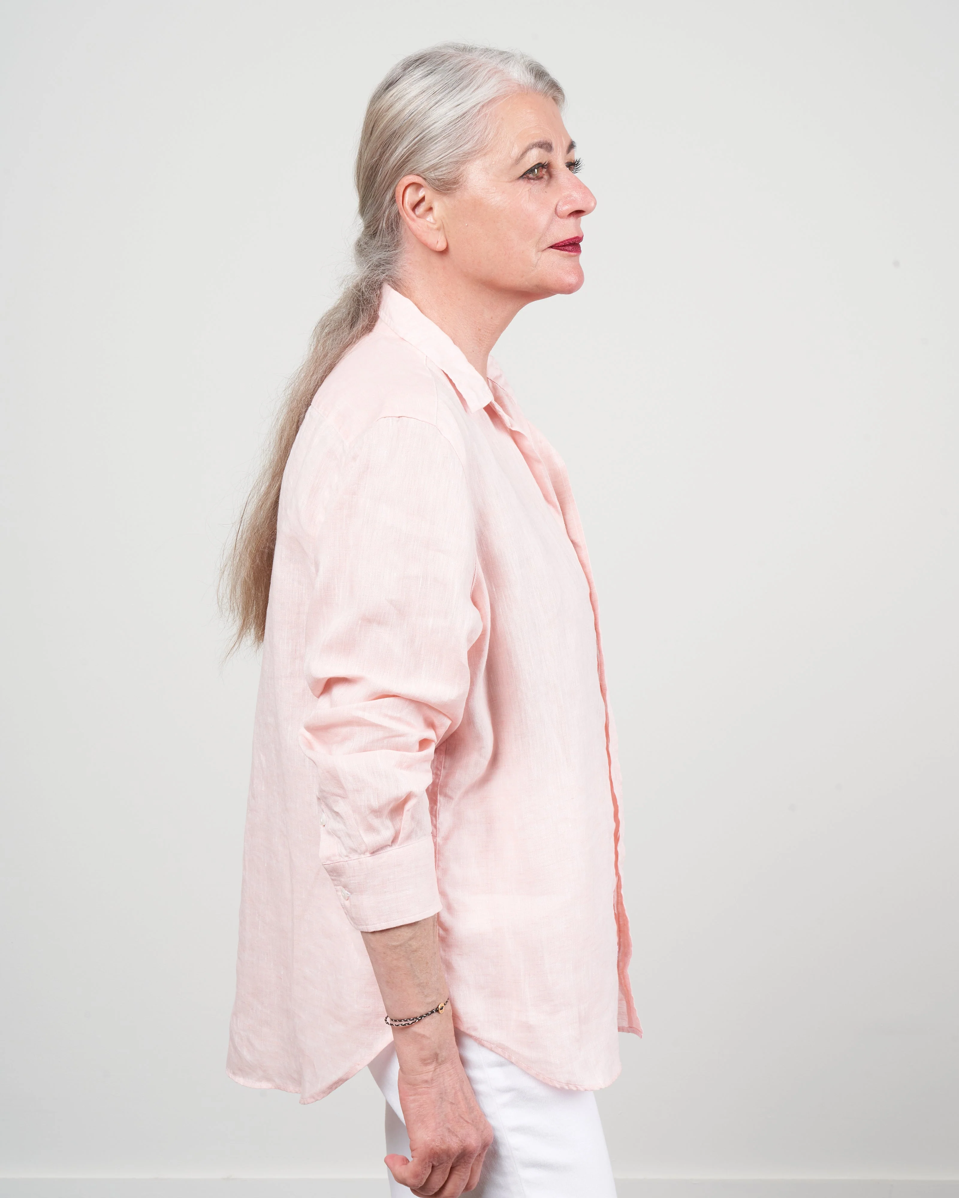 eileen woven button up - blush - Image 3