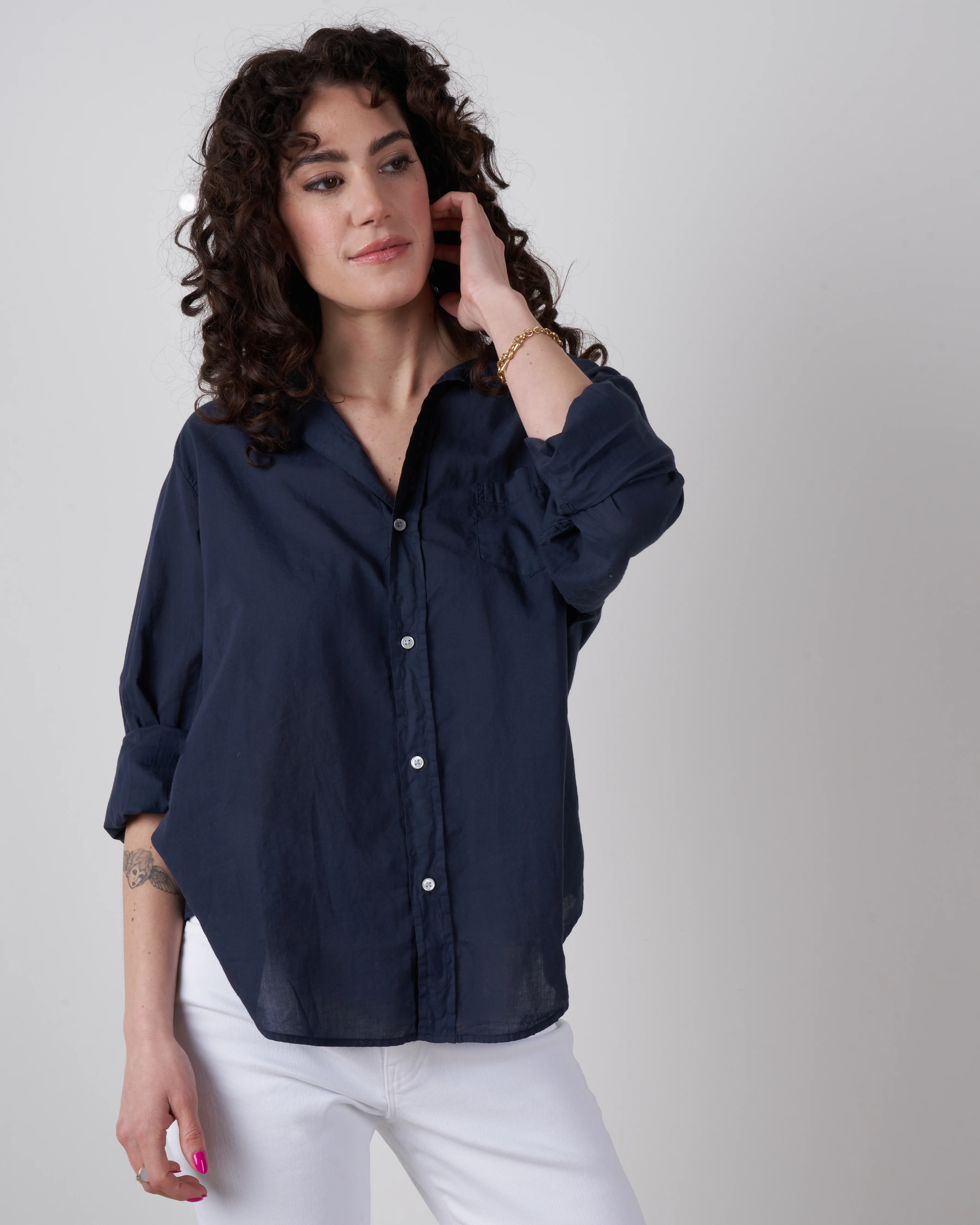 eileen button up - navy voile