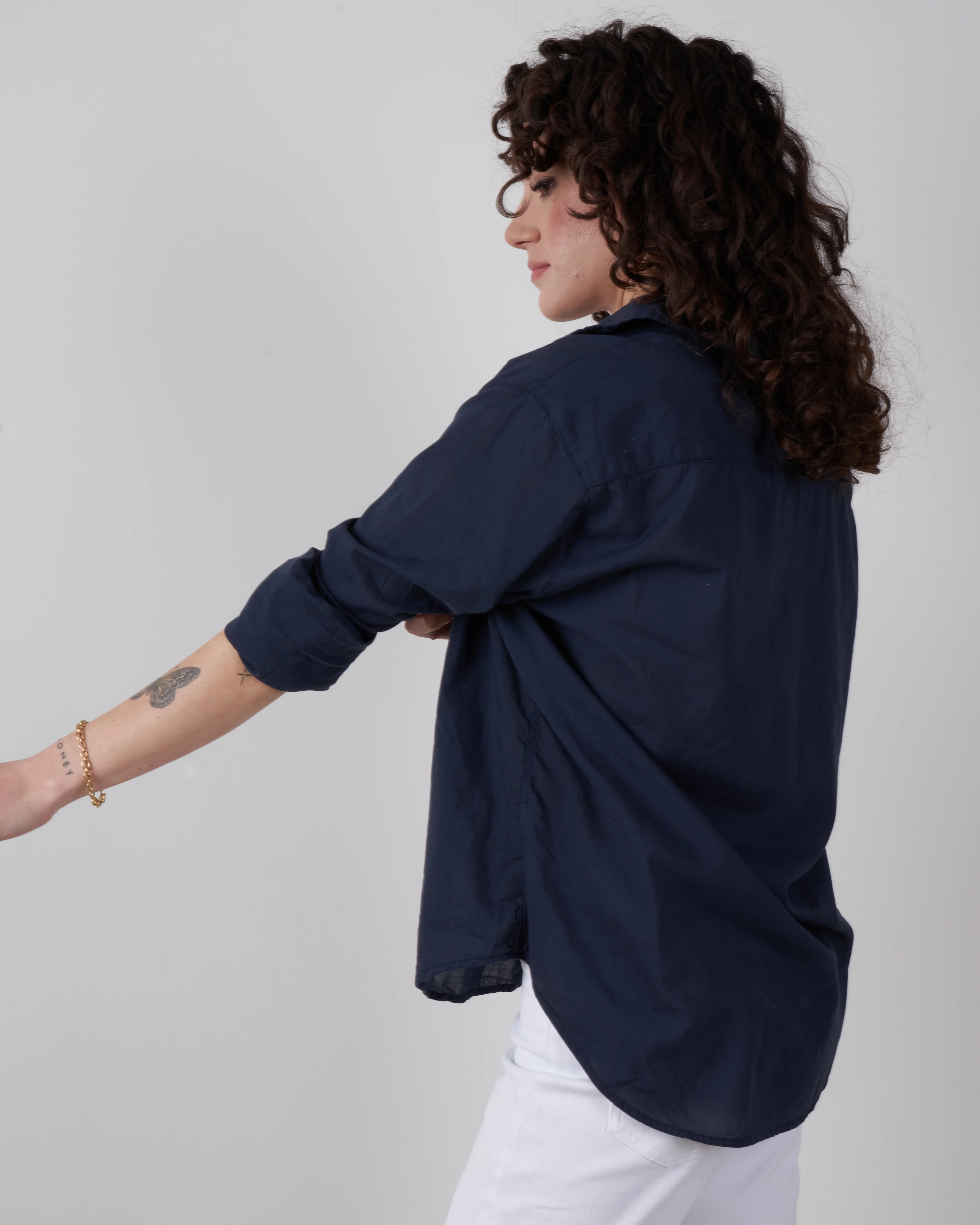eileen button up - navy voile - Image 2