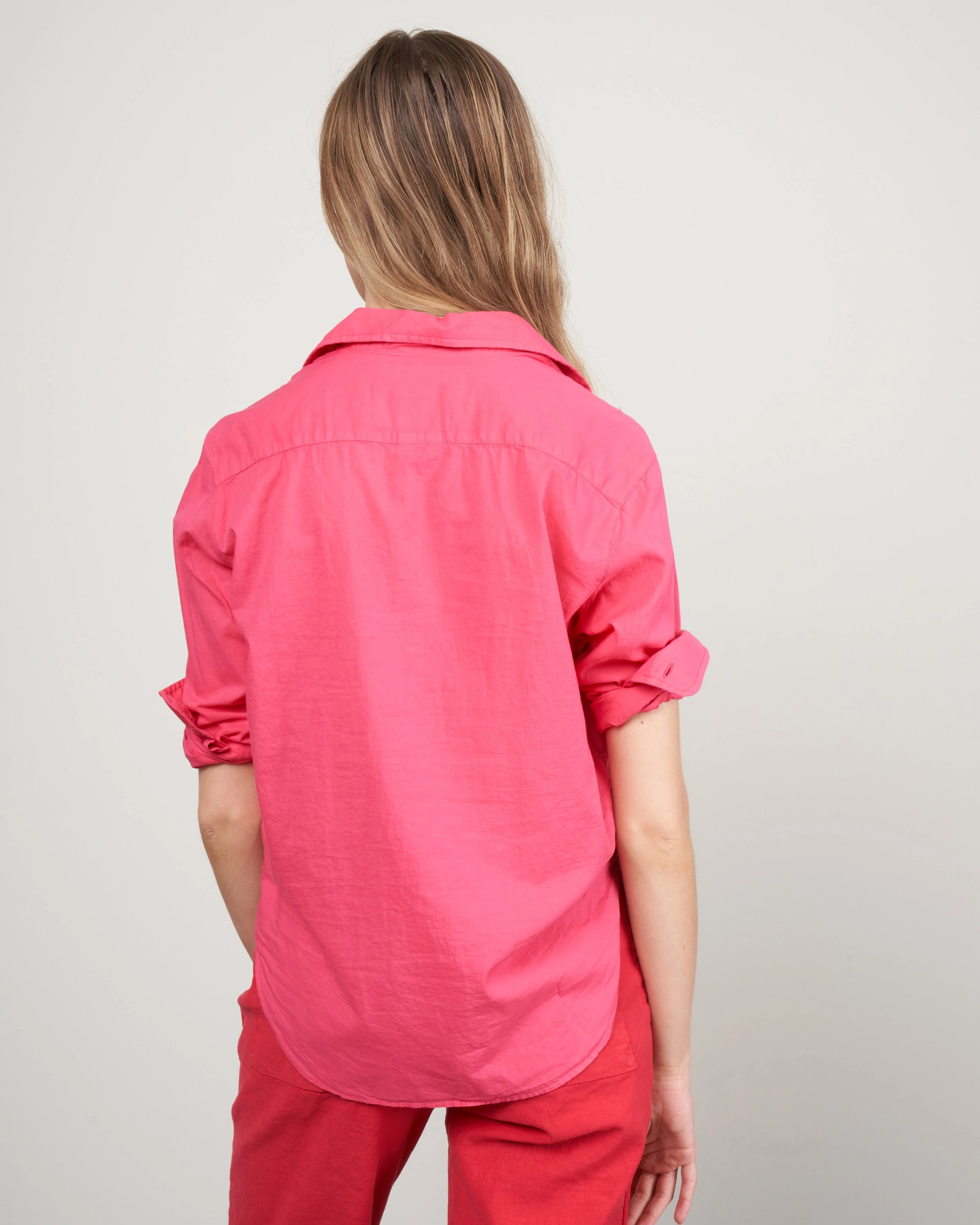 eileen woven button up - ruby - Image 4