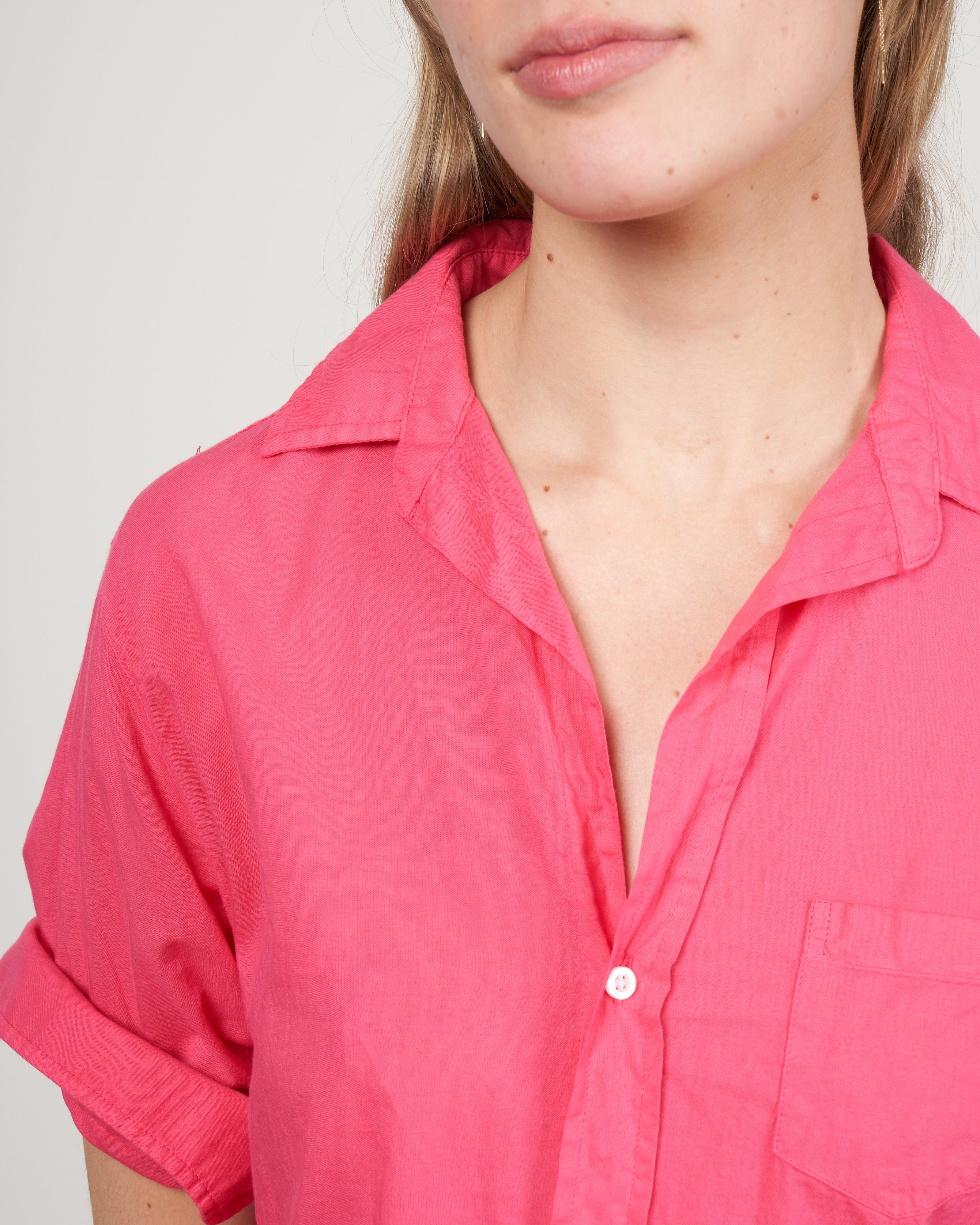 eileen woven button up - ruby - Image 5