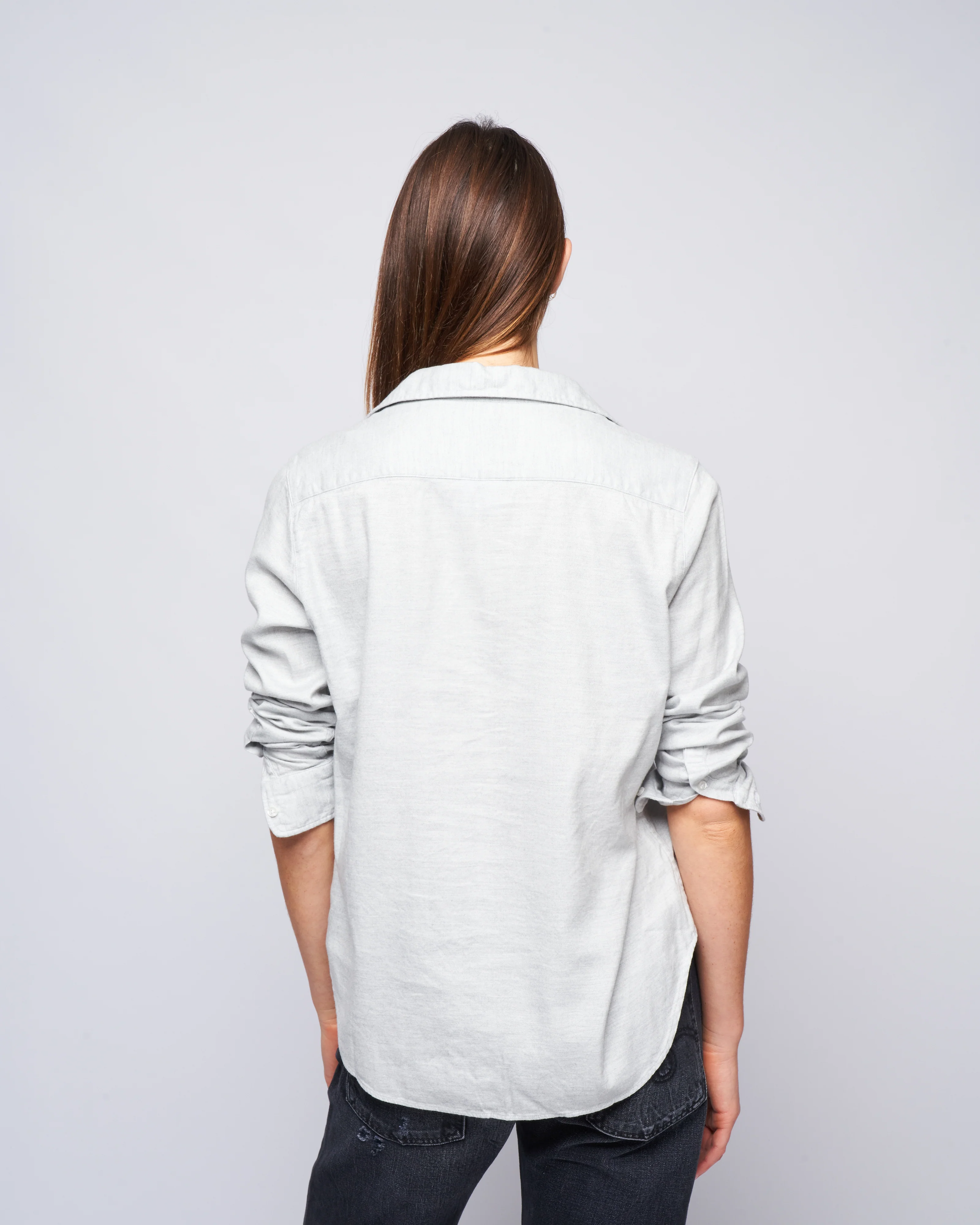 eileen woven button up - heather grey - Image 4