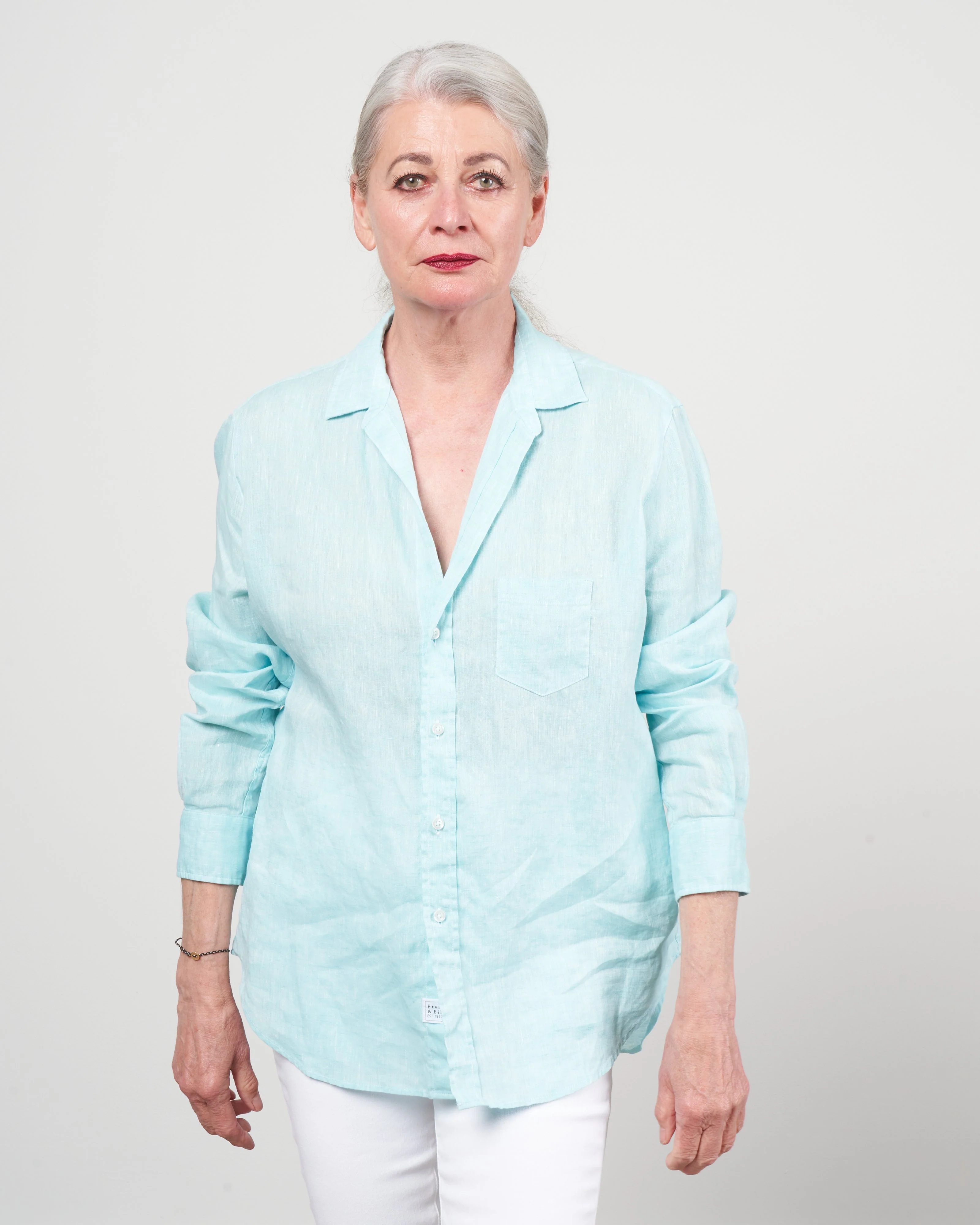 eileen woven button up - seal sea foam - Image 2