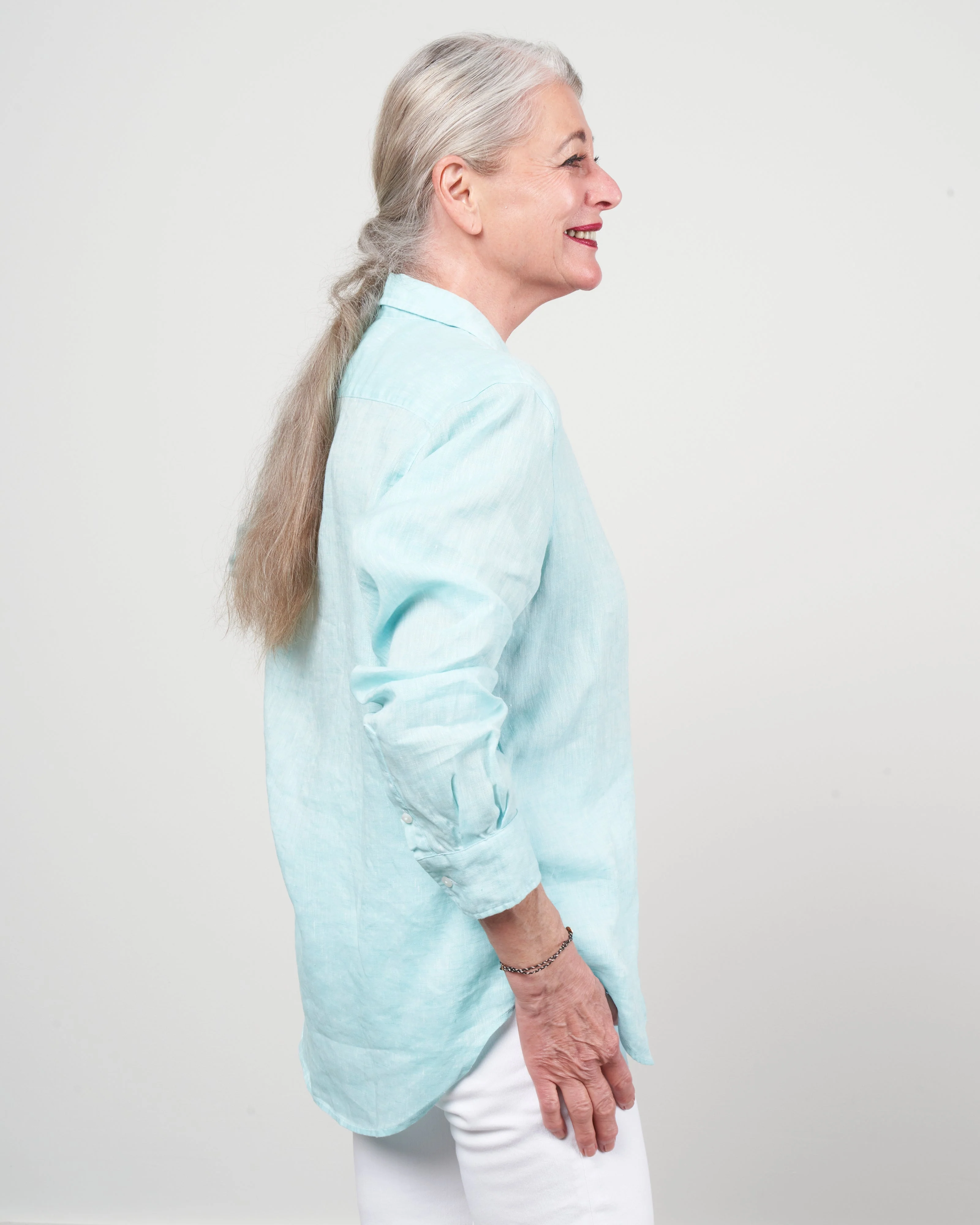 eileen woven button up - seal sea foam - Image 3