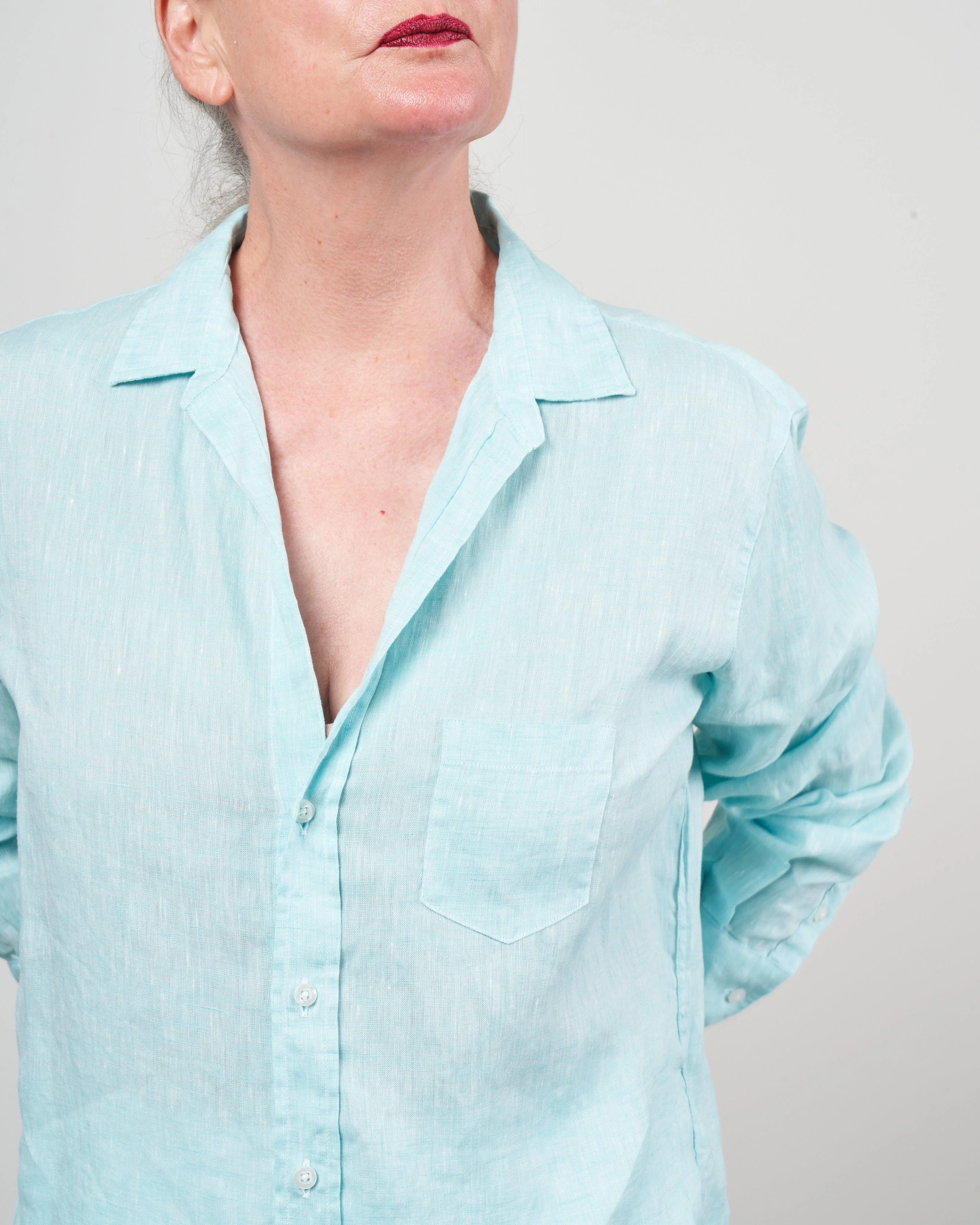 eileen woven button up - seal sea foam - Image 5