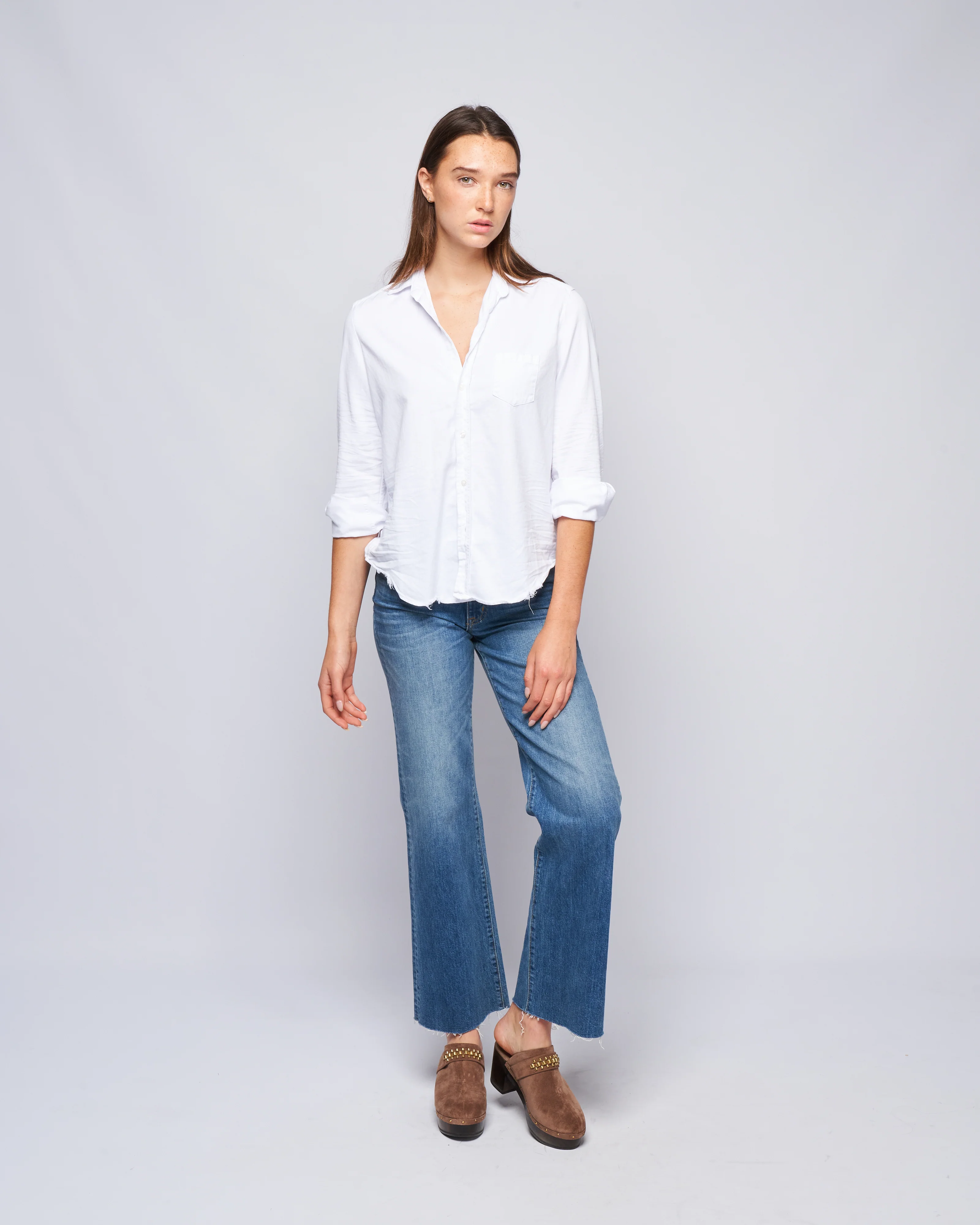 eileen woven button up- tattered wash denim - Image 2