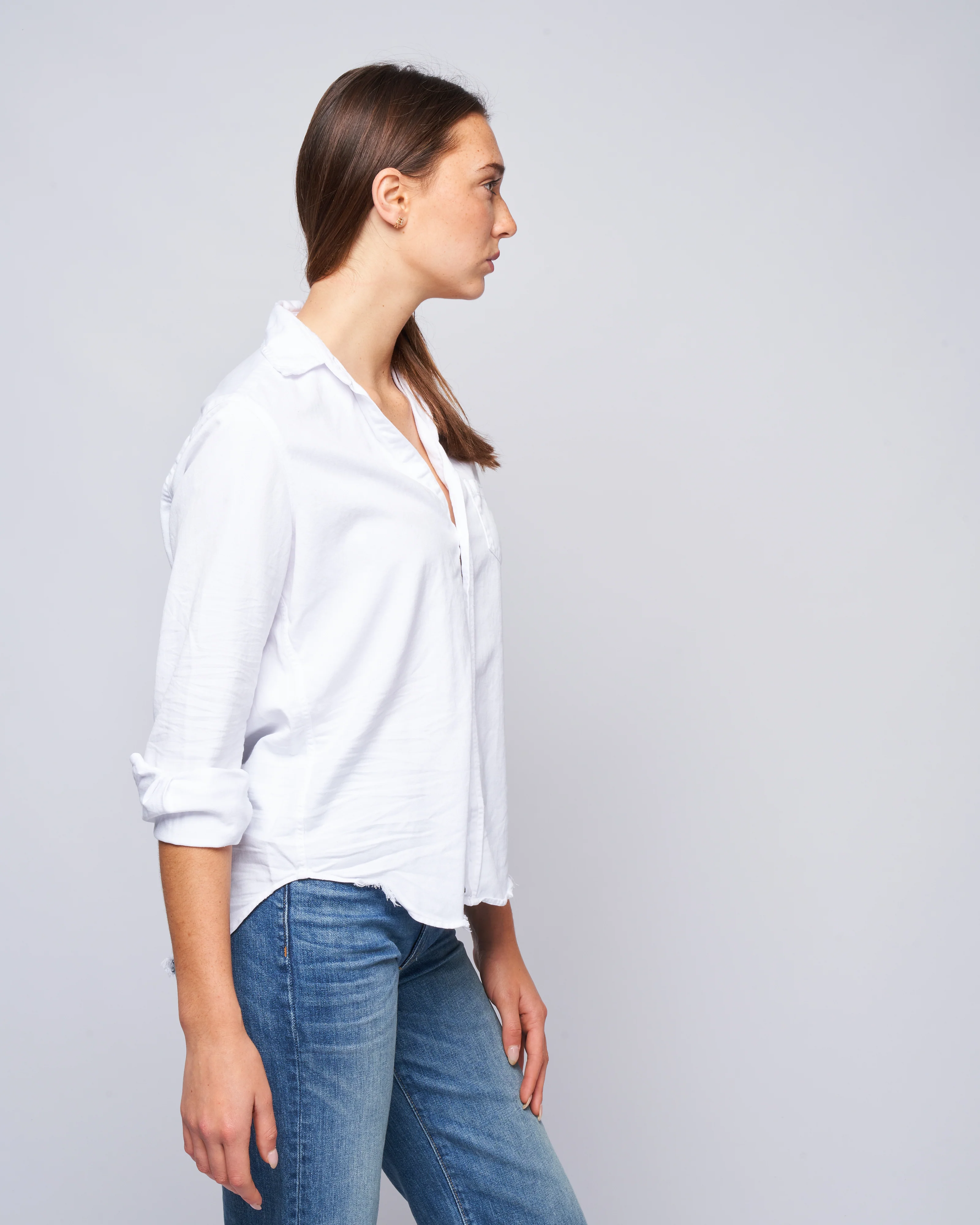 eileen woven button up- tattered wash denim - Image 3