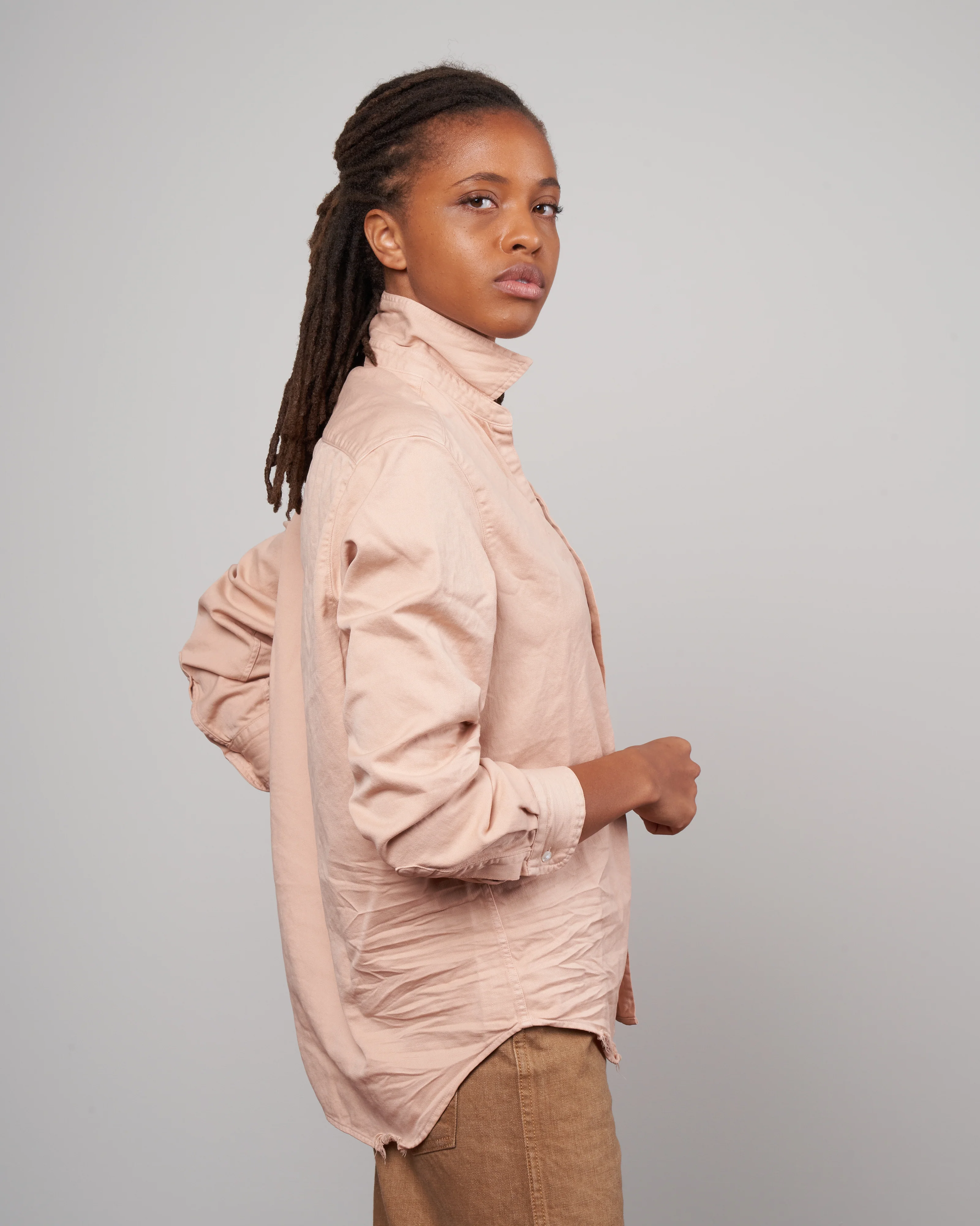 eileen woven button up - vintage peach - Image 2