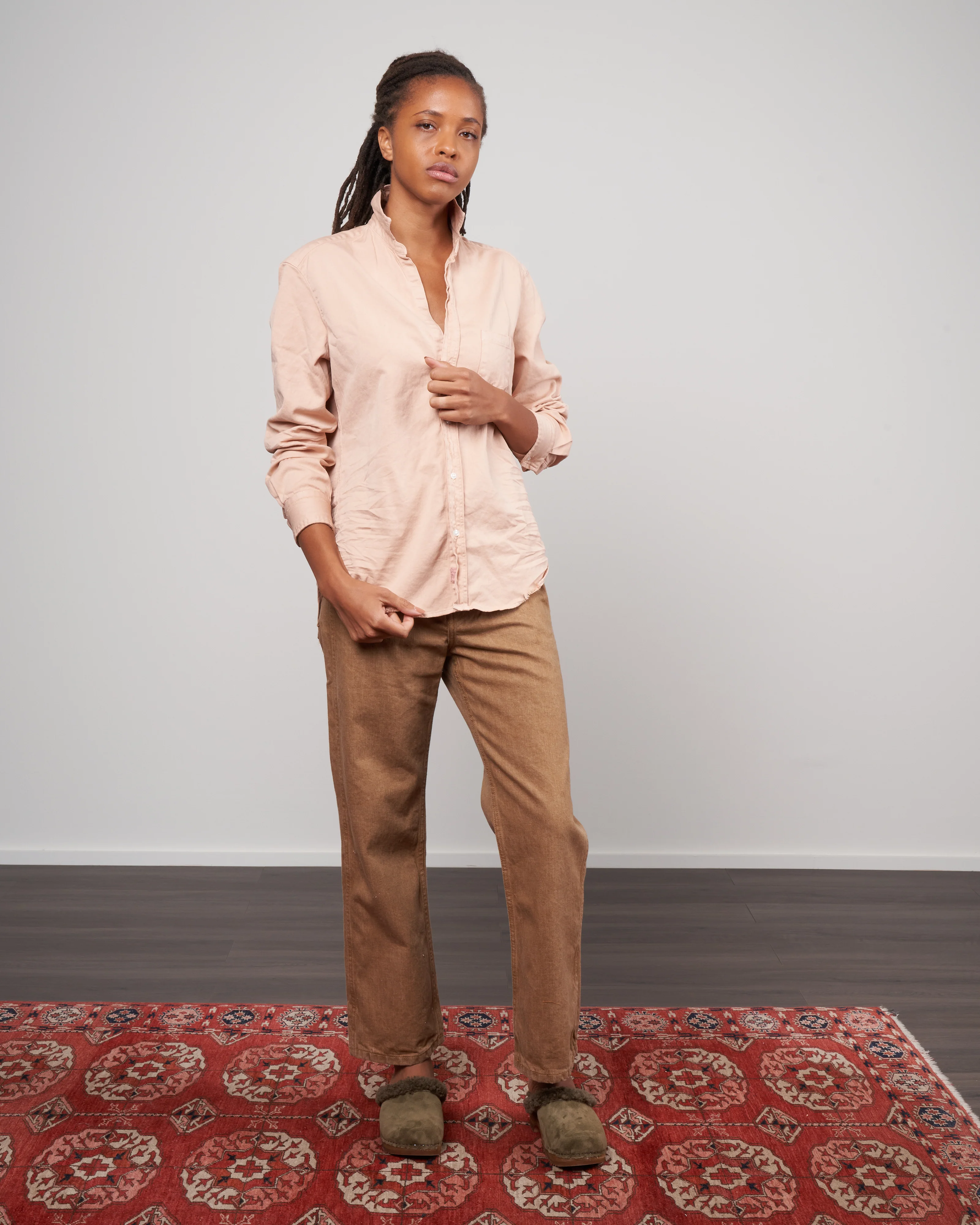 eileen woven button up - vintage peach - Image 6