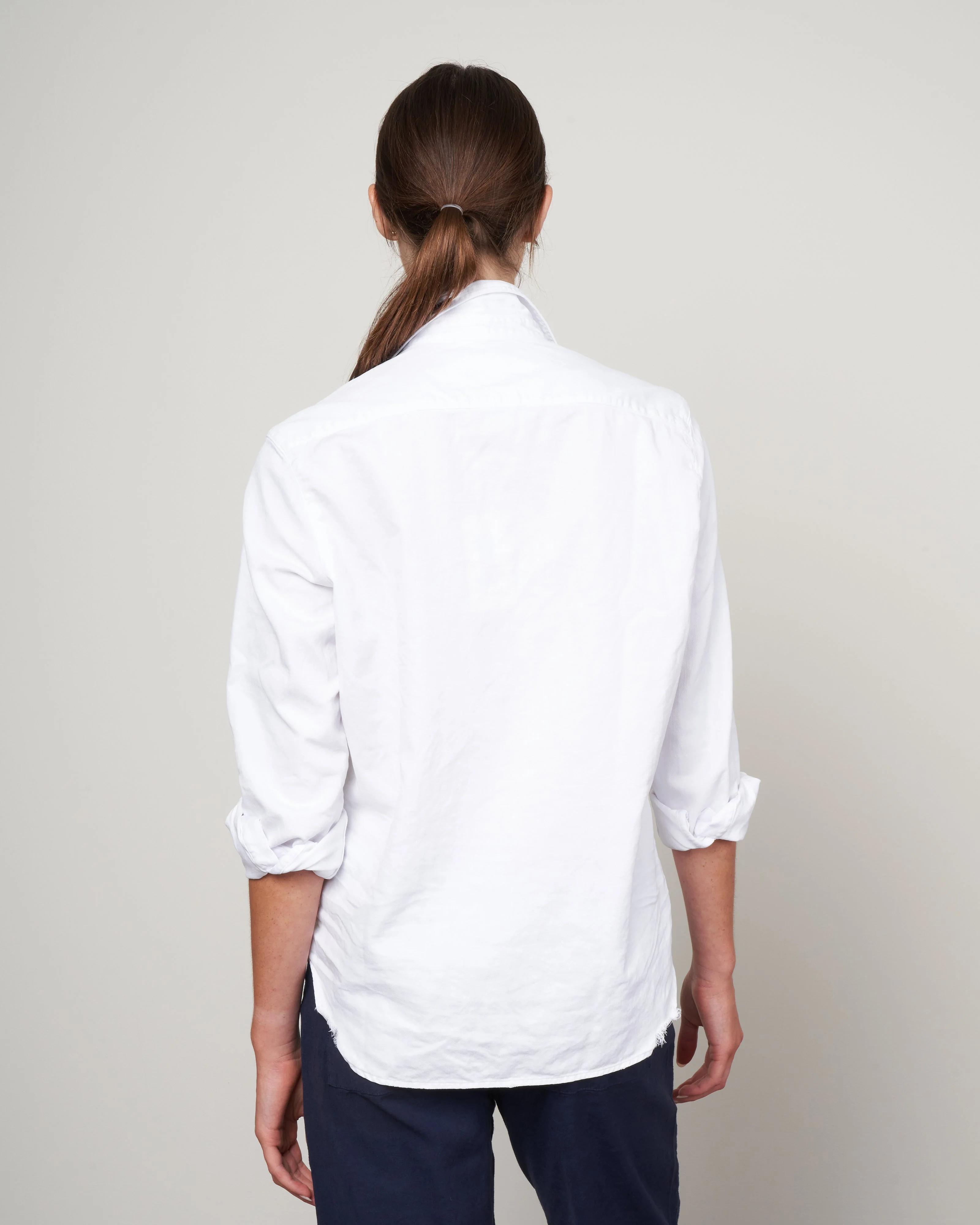 eileen woven button up - white tattered wash denim - Image 4