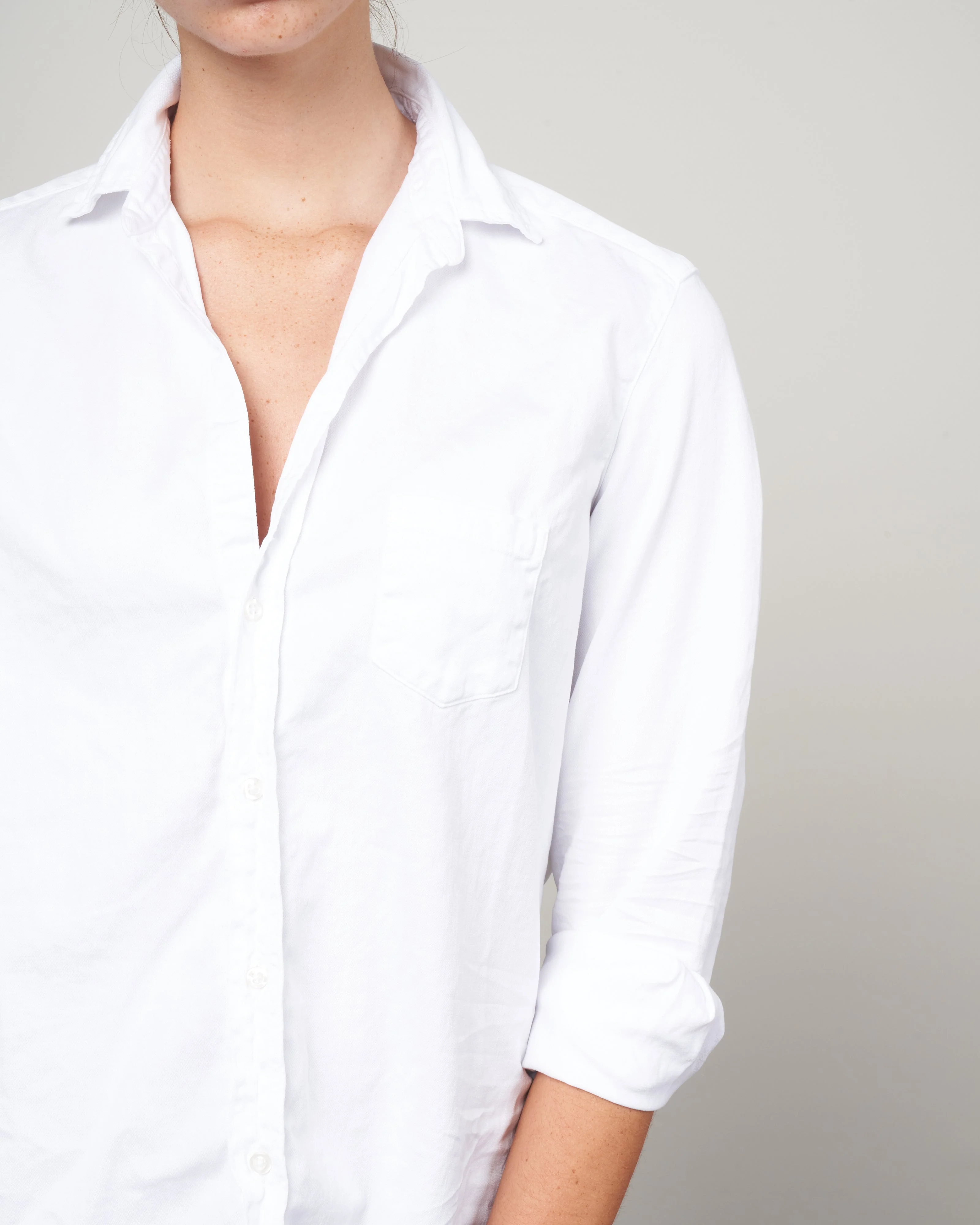eileen woven button up - white tattered wash denim - Image 5