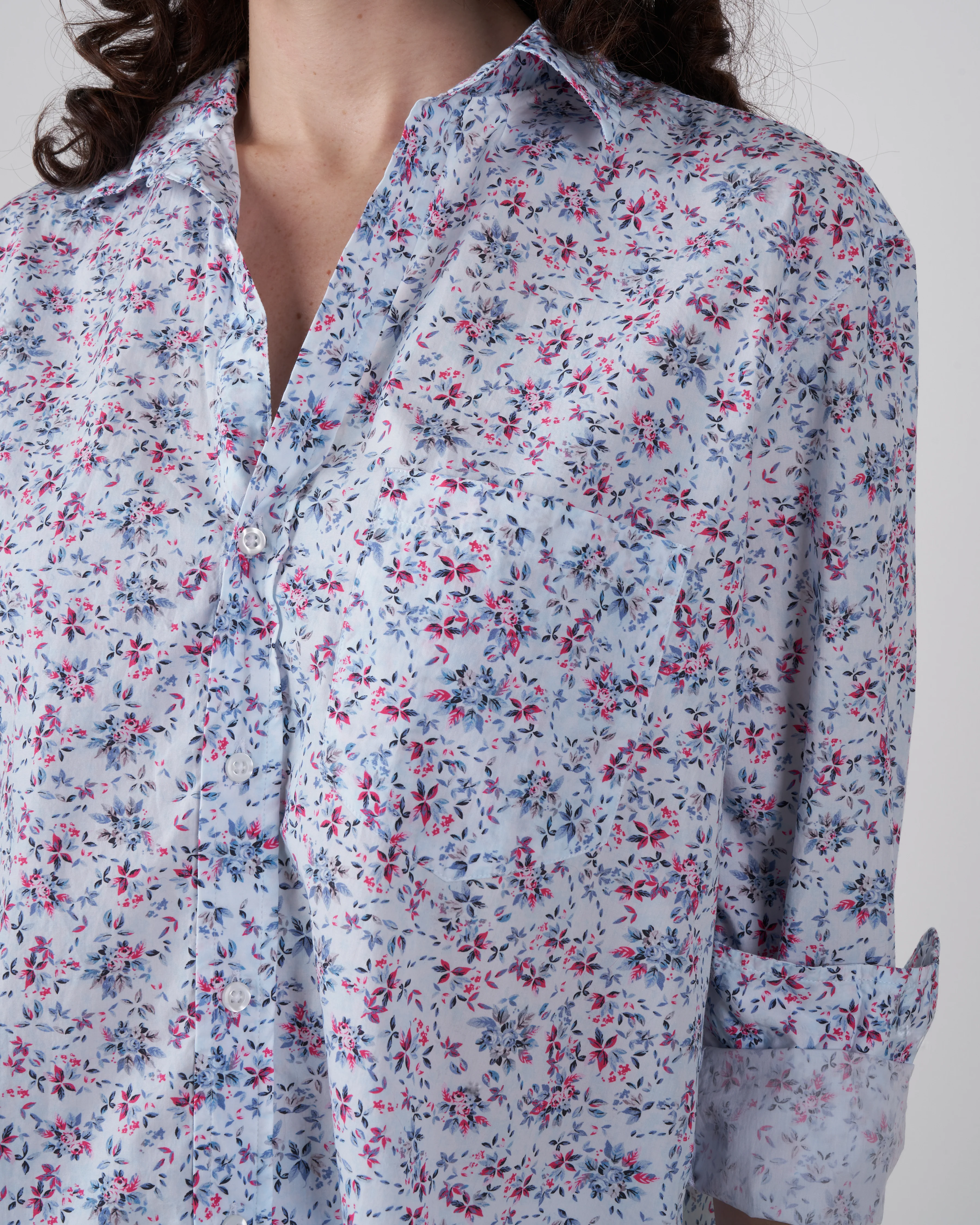 joedy button up - blue, pink floral - Image 6