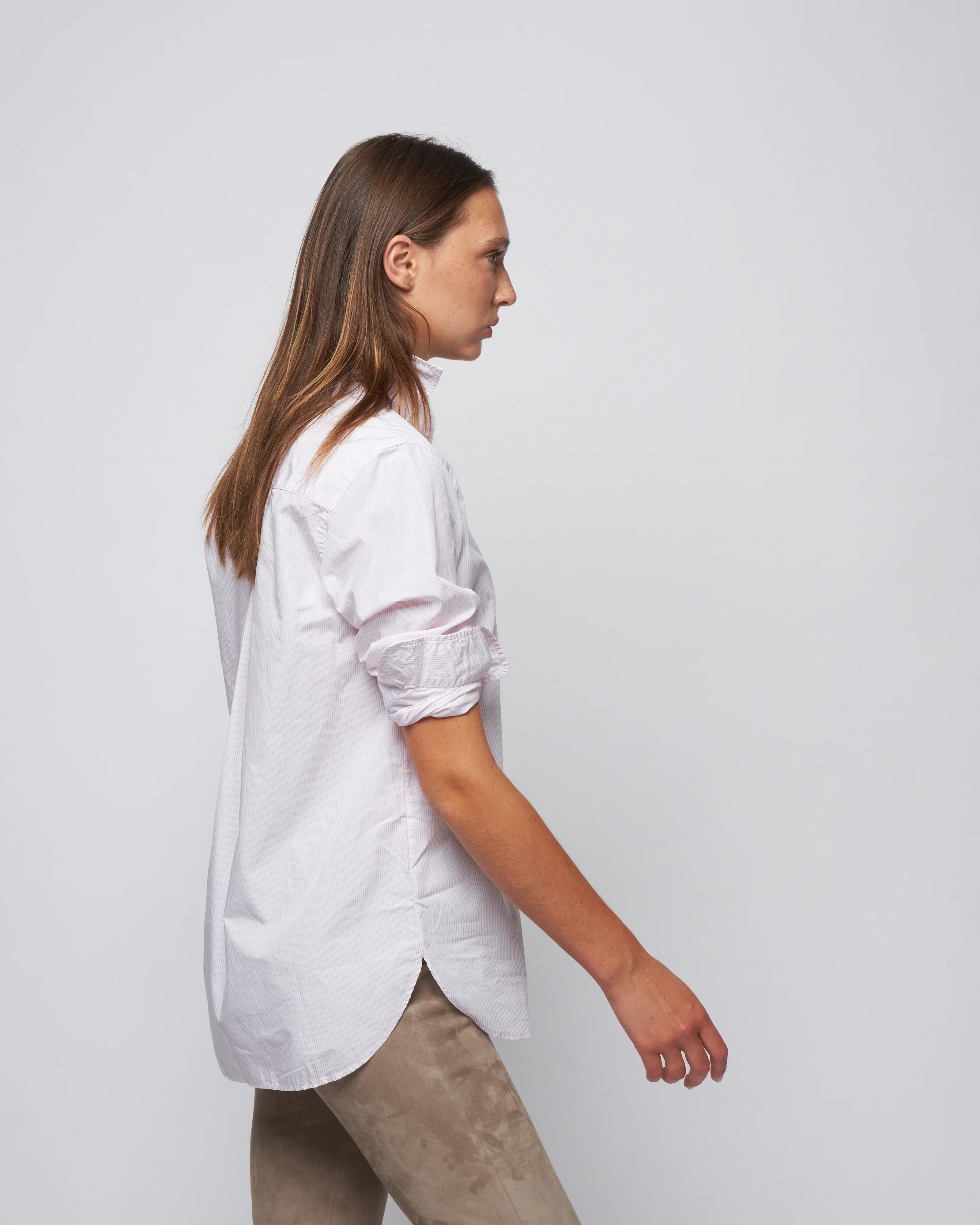 joedy woven button up - thin pink stripe - Image 3